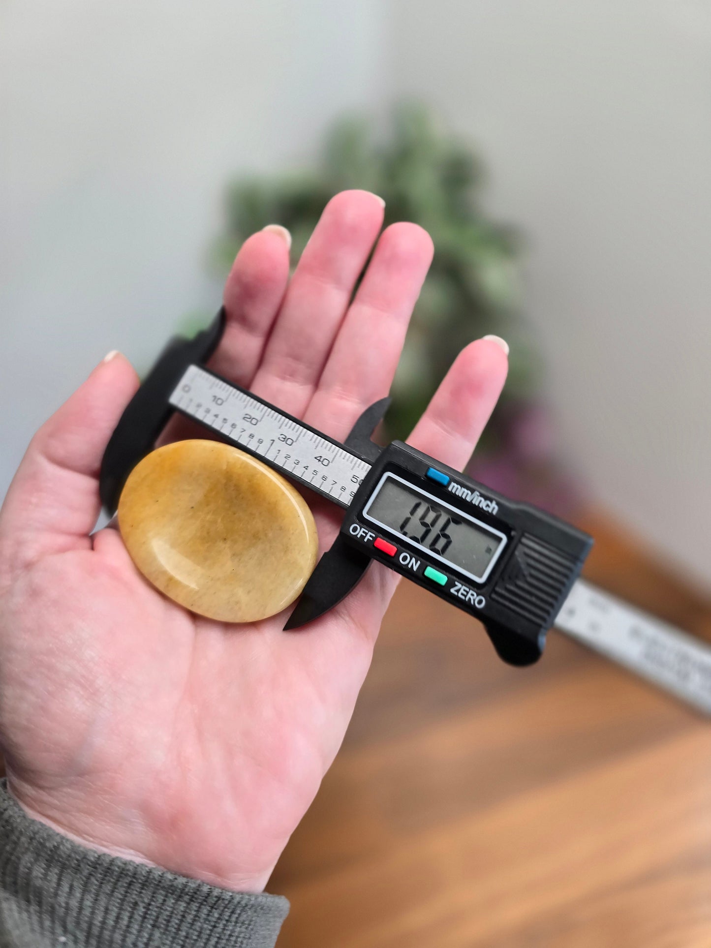 Yellow Aventurine Worry Stone: Large ADHD Fidget Pocket Stone