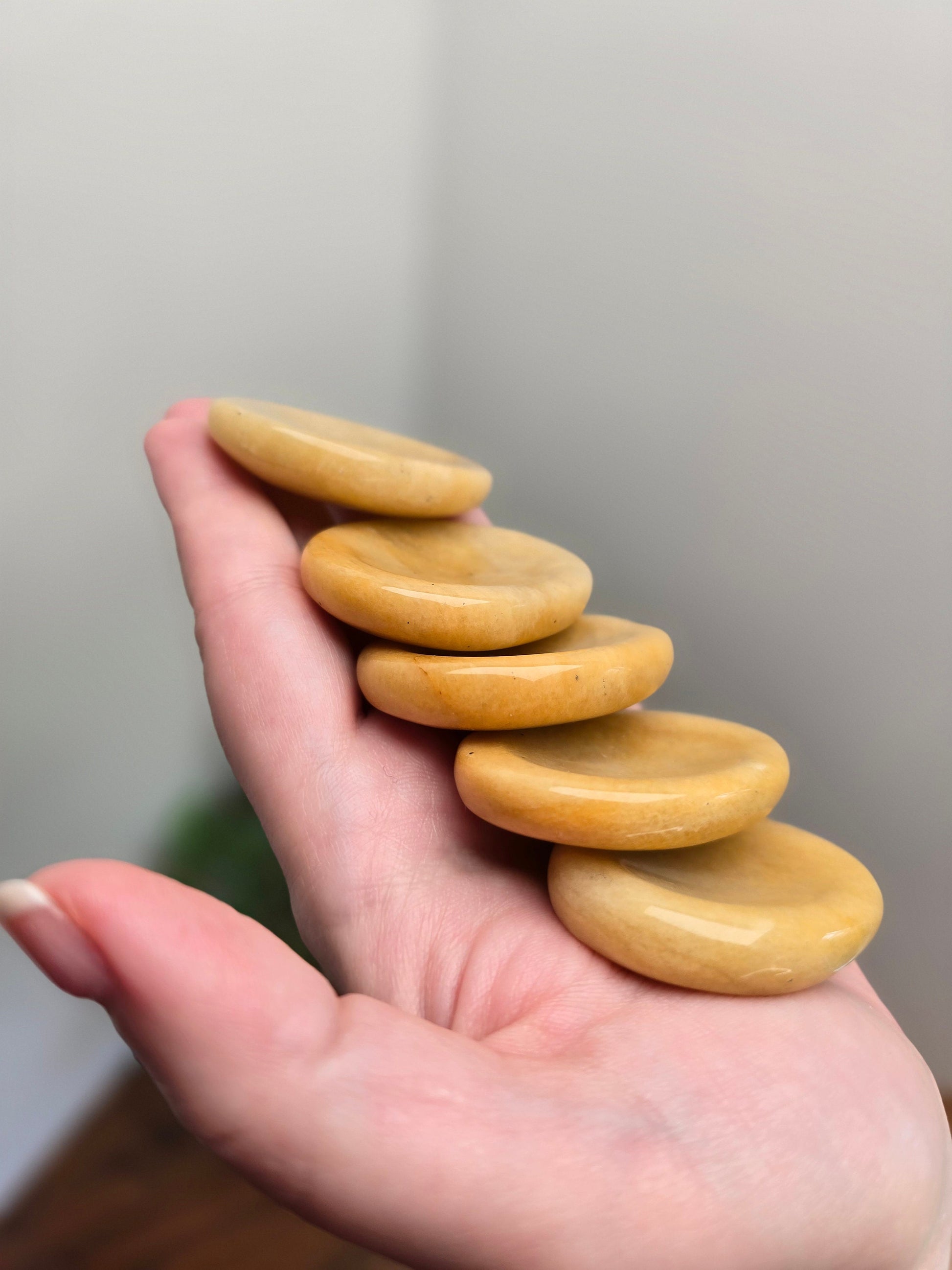 Yellow Aventurine Worry Stone: Large ADHD Fidget Pocket Stone