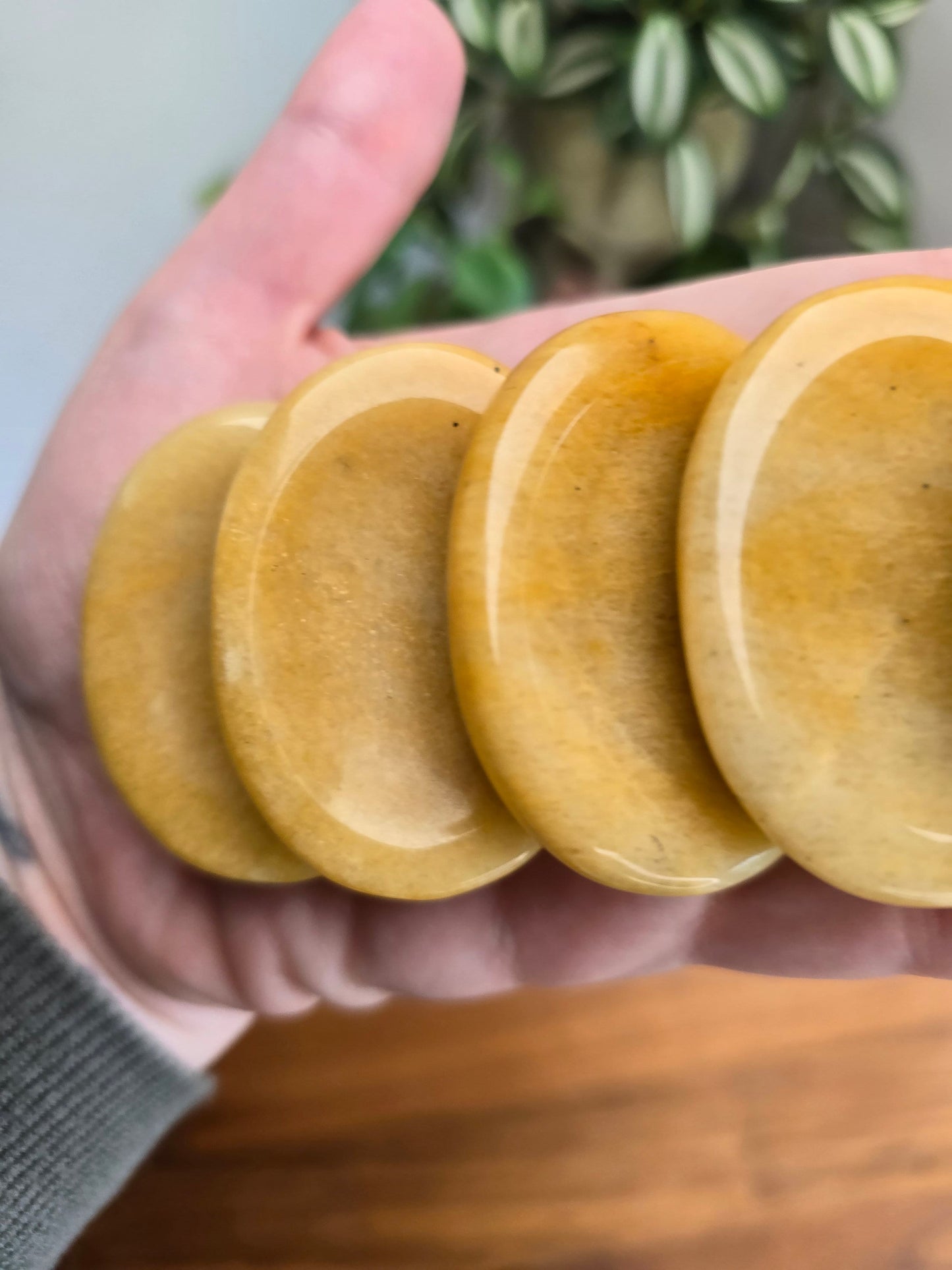 Yellow Aventurine Worry Stone: Large ADHD Fidget Pocket Stone