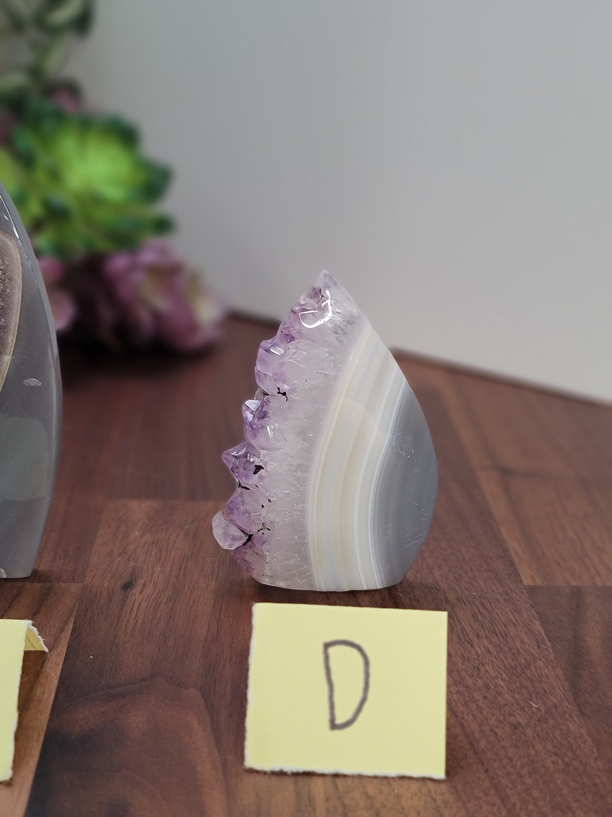 Amethyst Agate Free Forms | 3"-5" | Purple & Clear Quartz Druzy Pockets on Blue Agate | Chose Your Crystal!