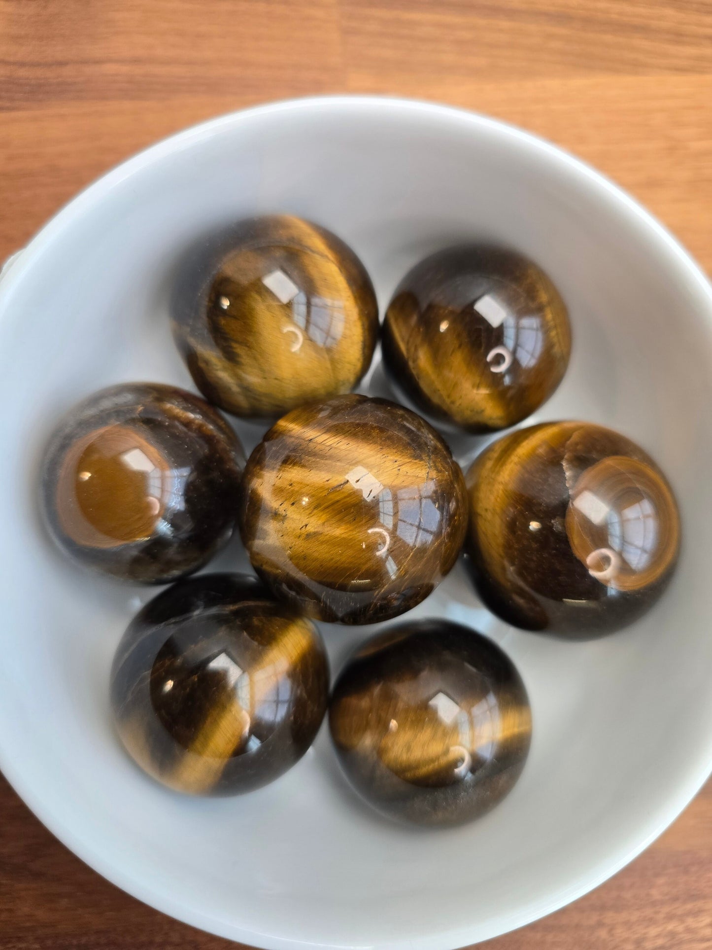 Yellow Tiger Eye Sphere - Flashy Gold Crystal Orb, 35mm