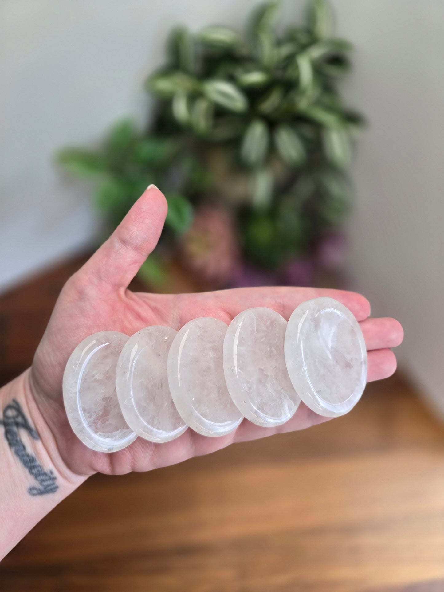 Worry Stone: Clear Quartz Crystal for Fidgeting (1.9 Inch Pocket Size)