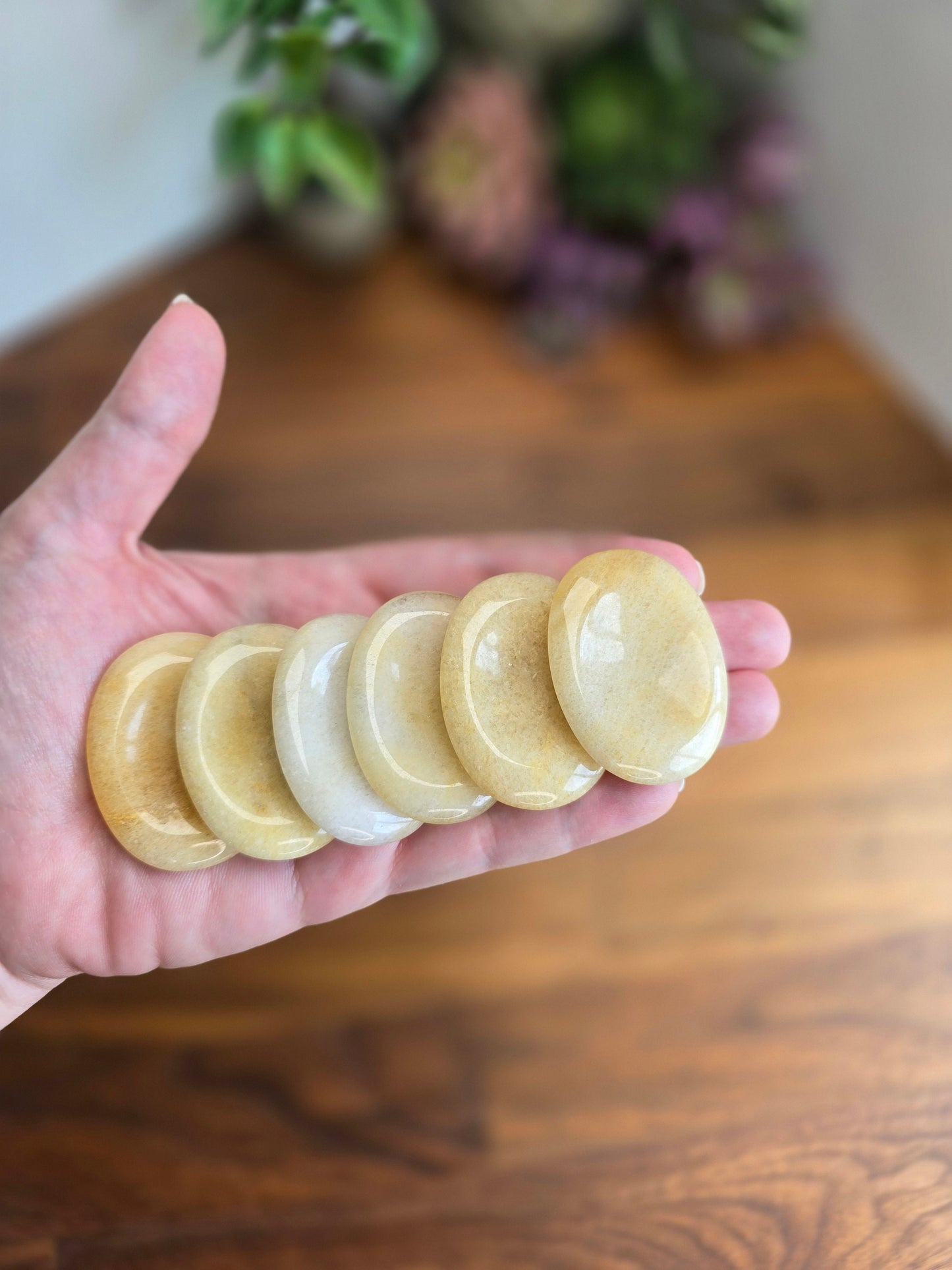 Yellow Aventurine Worry Stones | 1.75" & 1.9" | Golden | Pocket Crystals | ADHD Fidget | Intuitively Chosen