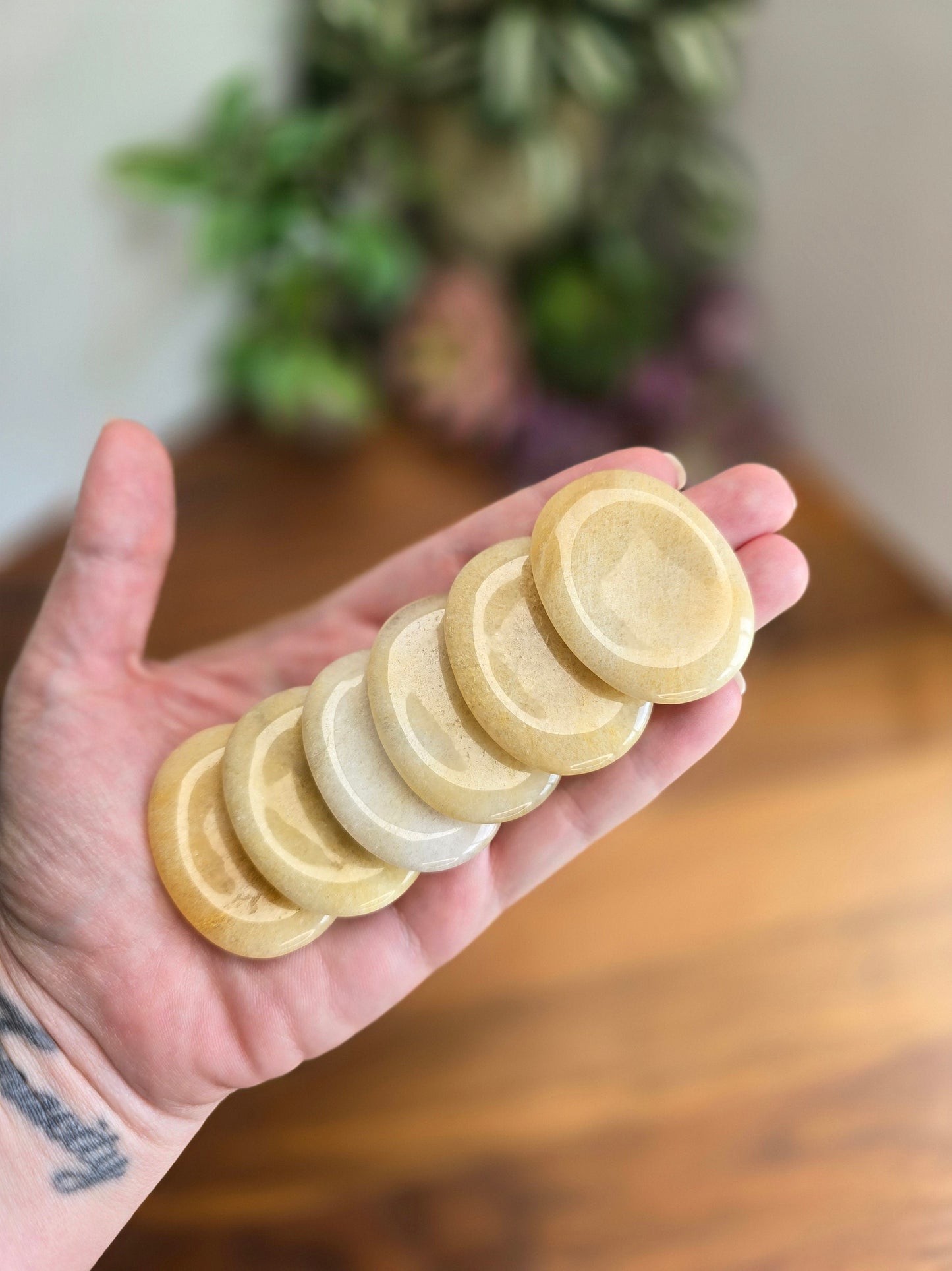 Yellow Aventurine Worry Stones | 1.75" & 1.9" | Golden | Pocket Crystals | ADHD Fidget | Intuitively Chosen