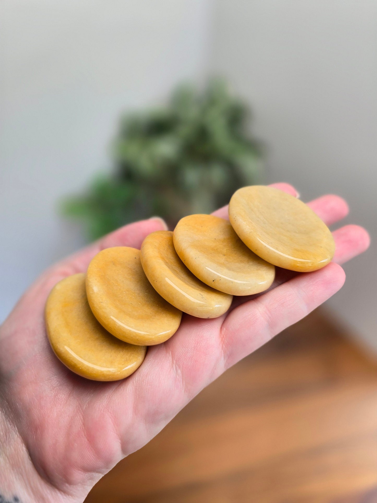 Yellow Aventurine Worry Stone: Large ADHD Fidget Pocket Stone