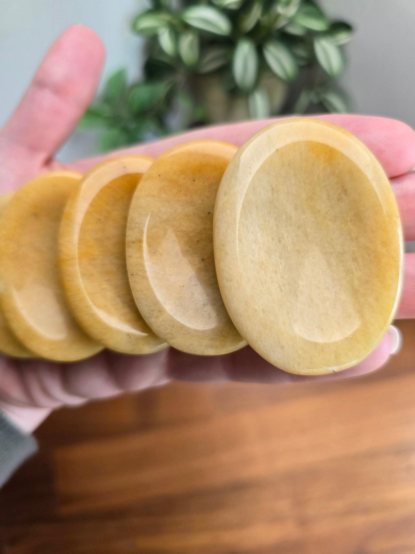 Yellow Aventurine Worry Stone: Large ADHD Fidget Pocket Stone