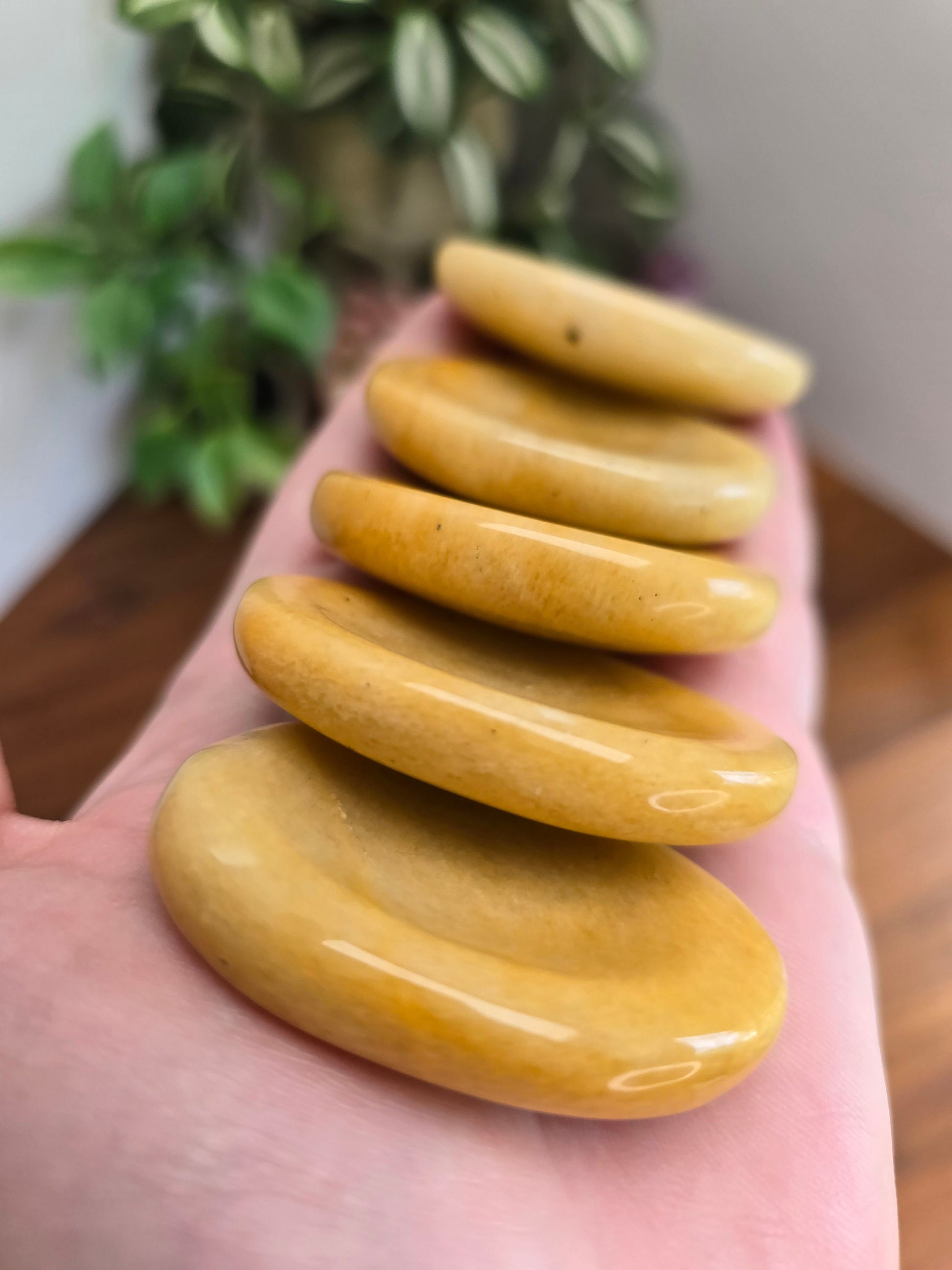 Yellow Aventurine Worry Stone: Large ADHD Fidget Pocket Stone