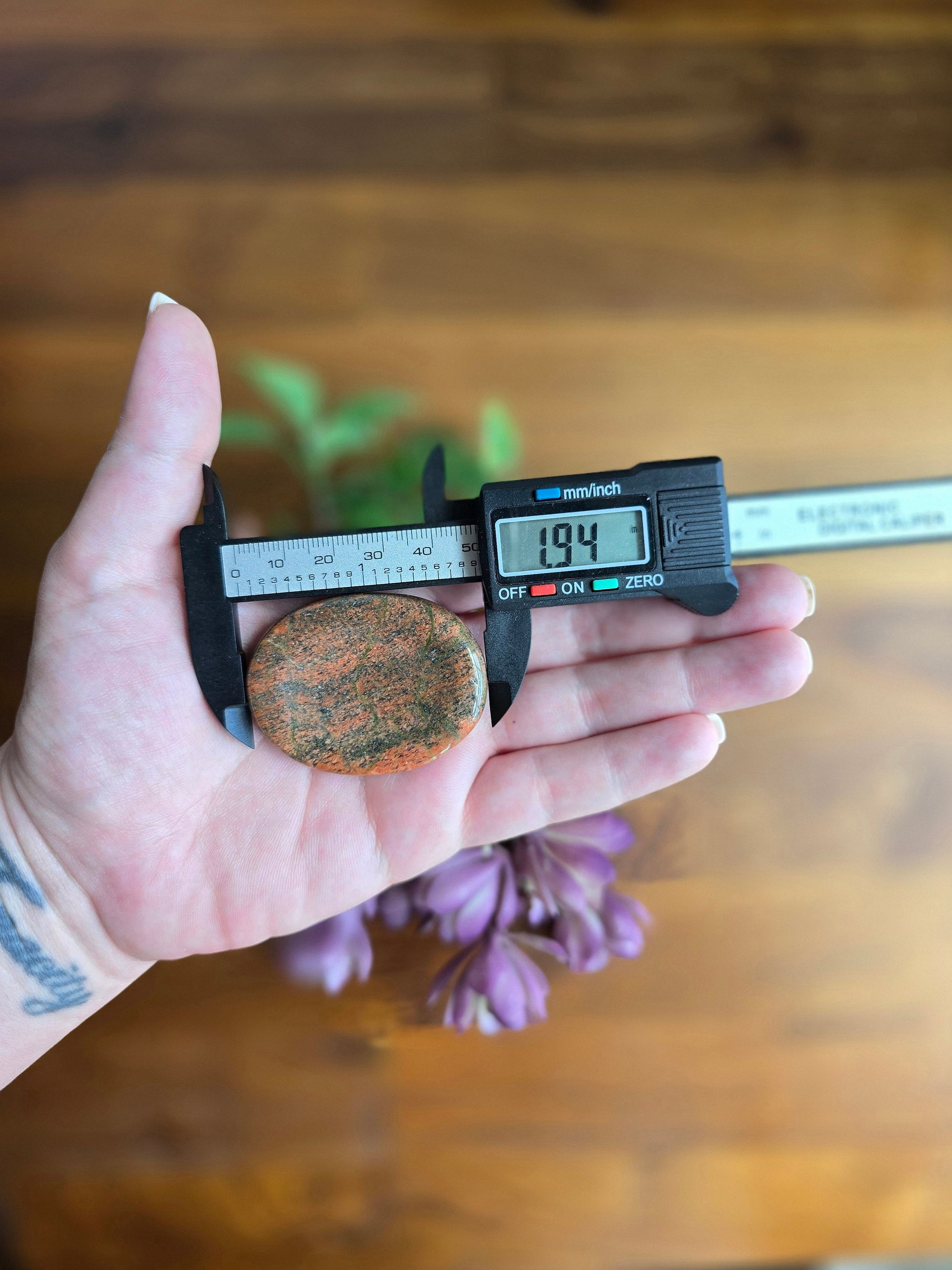 Chunky Unakite Worry Stone: Pink and Green Fidget Pocket Crystal
