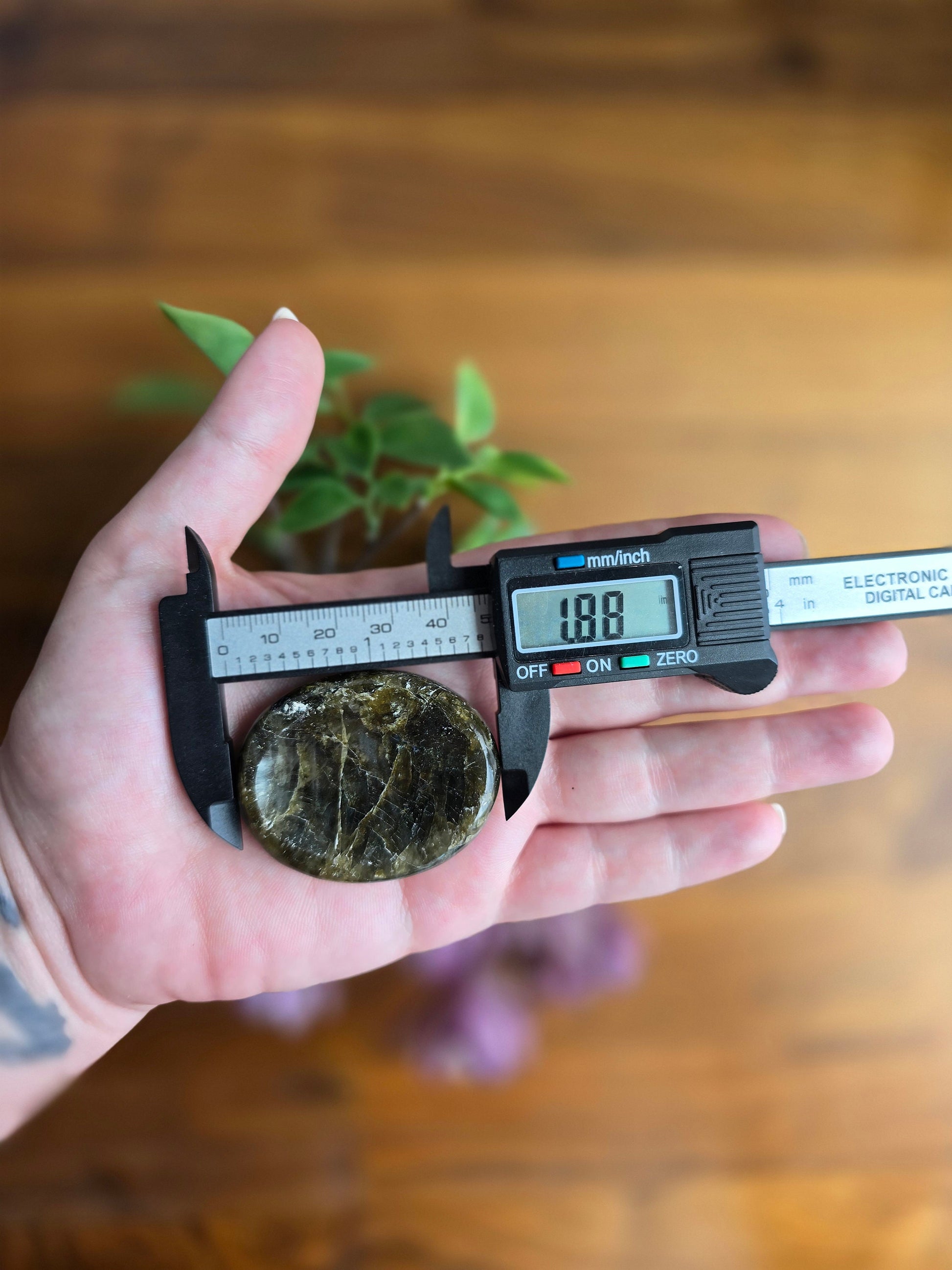 Green Labradorite Worry Stone: Pocket Fidget Crystal (Approx 2")