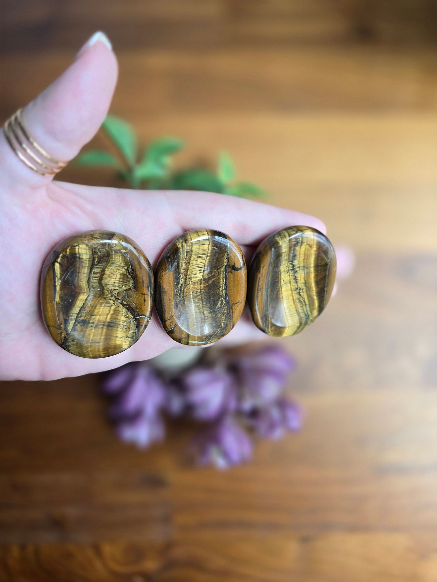 Tiger Eye Worry Stone - Polished Pocket Crystal for Calm