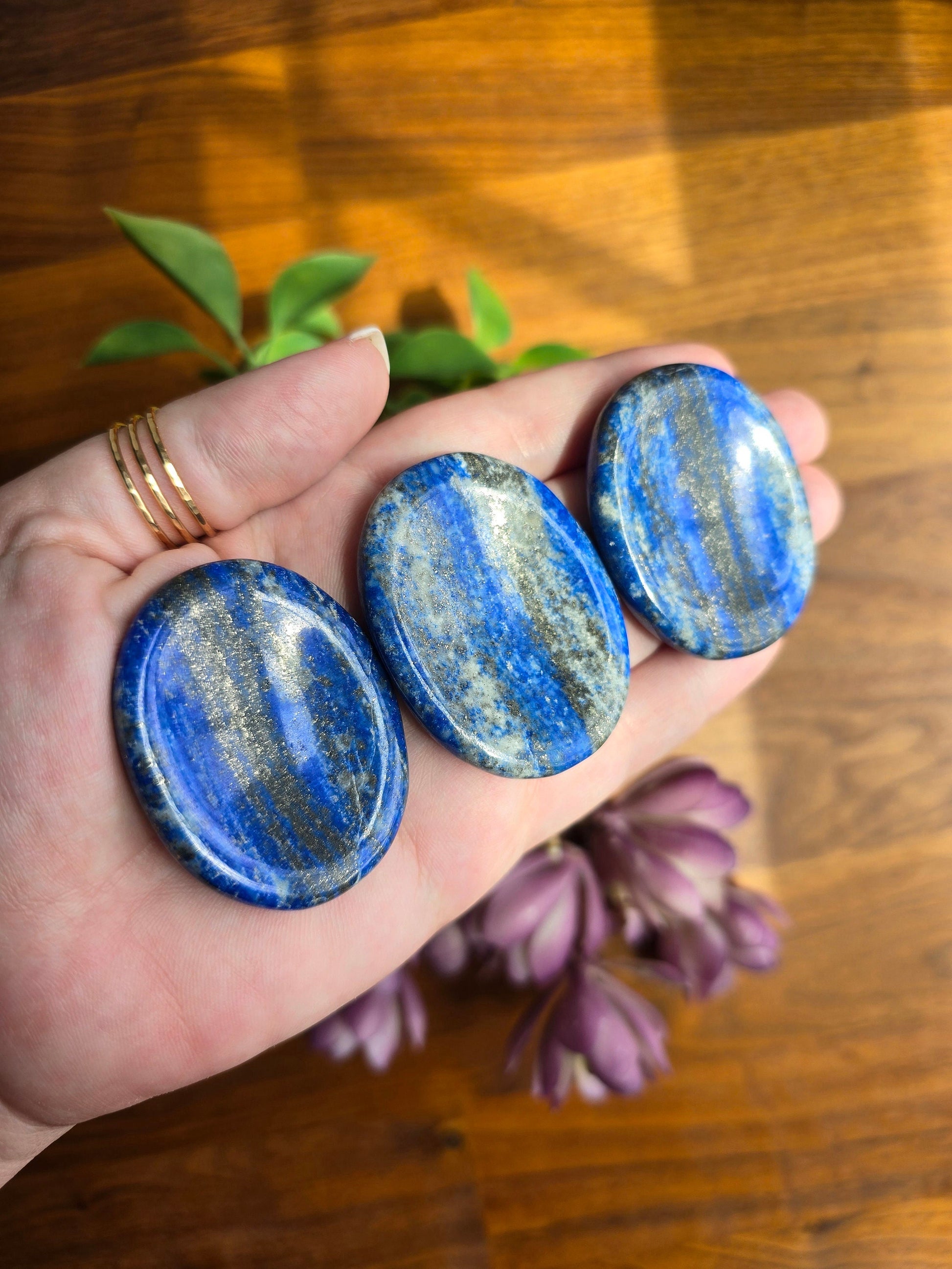 Lapis Lazuli Worry Stone: ADHD Fidget Pocket Crystal (1.9")