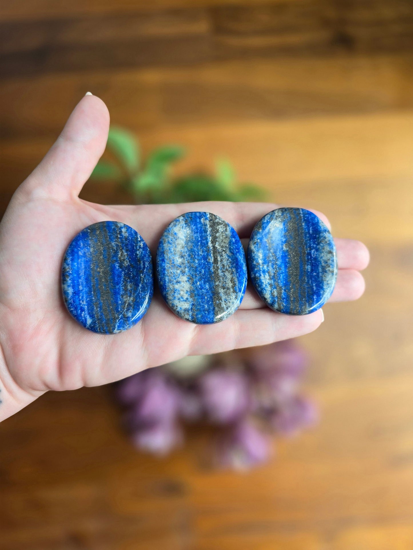 Lapis Lazuli Worry Stone: ADHD Fidget Pocket Crystal (1.9")