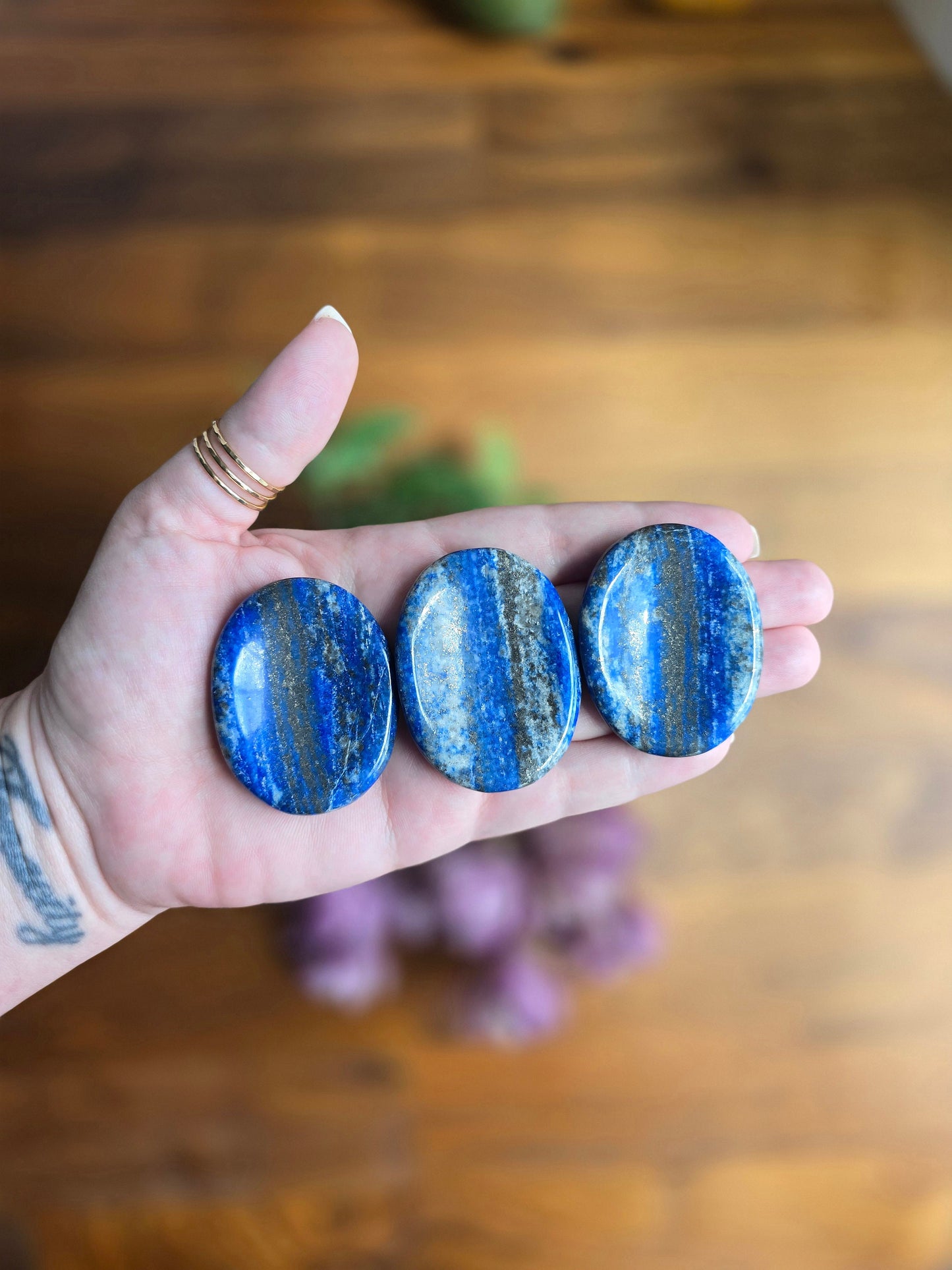 Lapis Lazuli Worry Stone: ADHD Fidget Pocket Crystal (1.9")