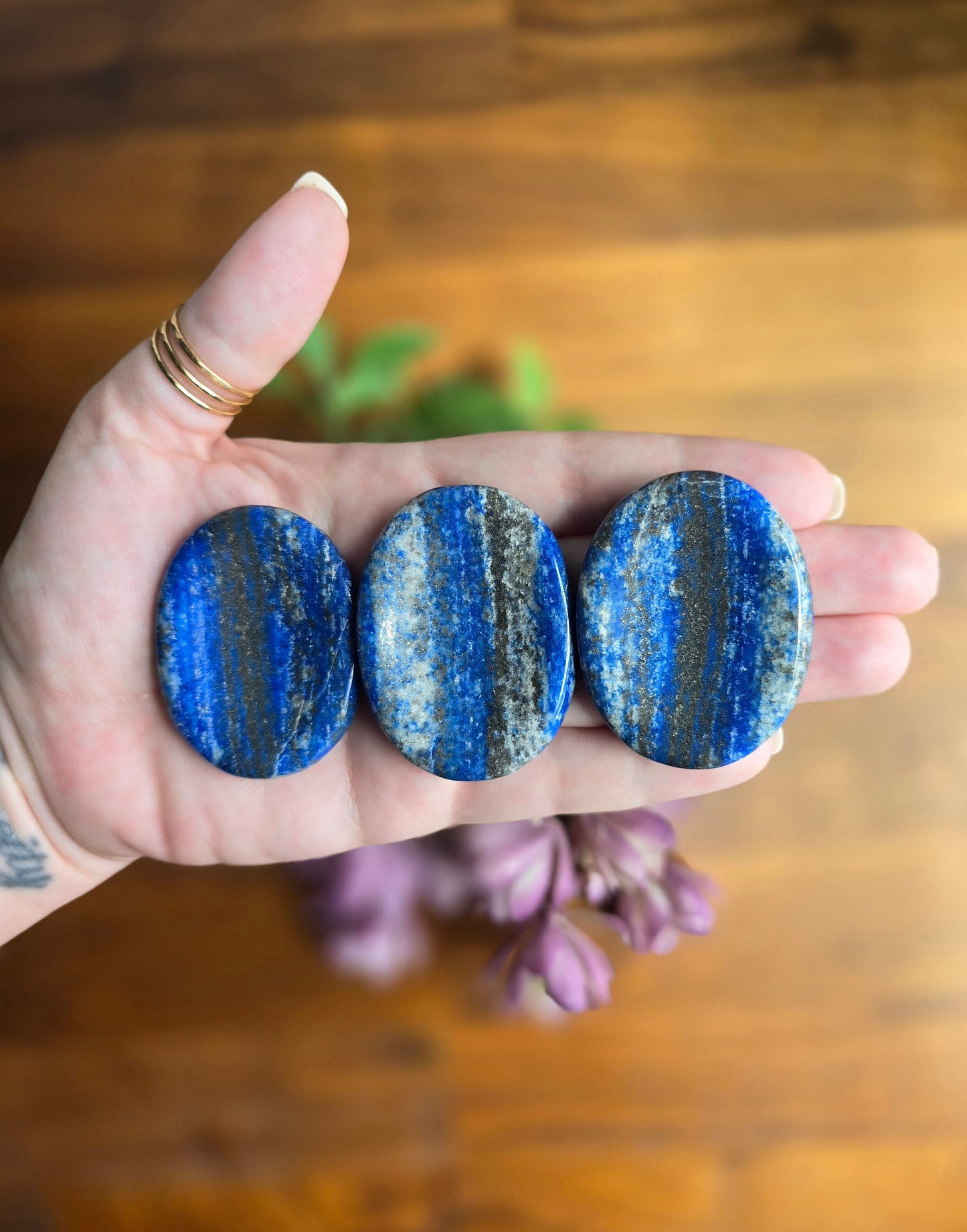 Lapis Lazuli Worry Stone: ADHD Fidget Pocket Crystal (1.9")