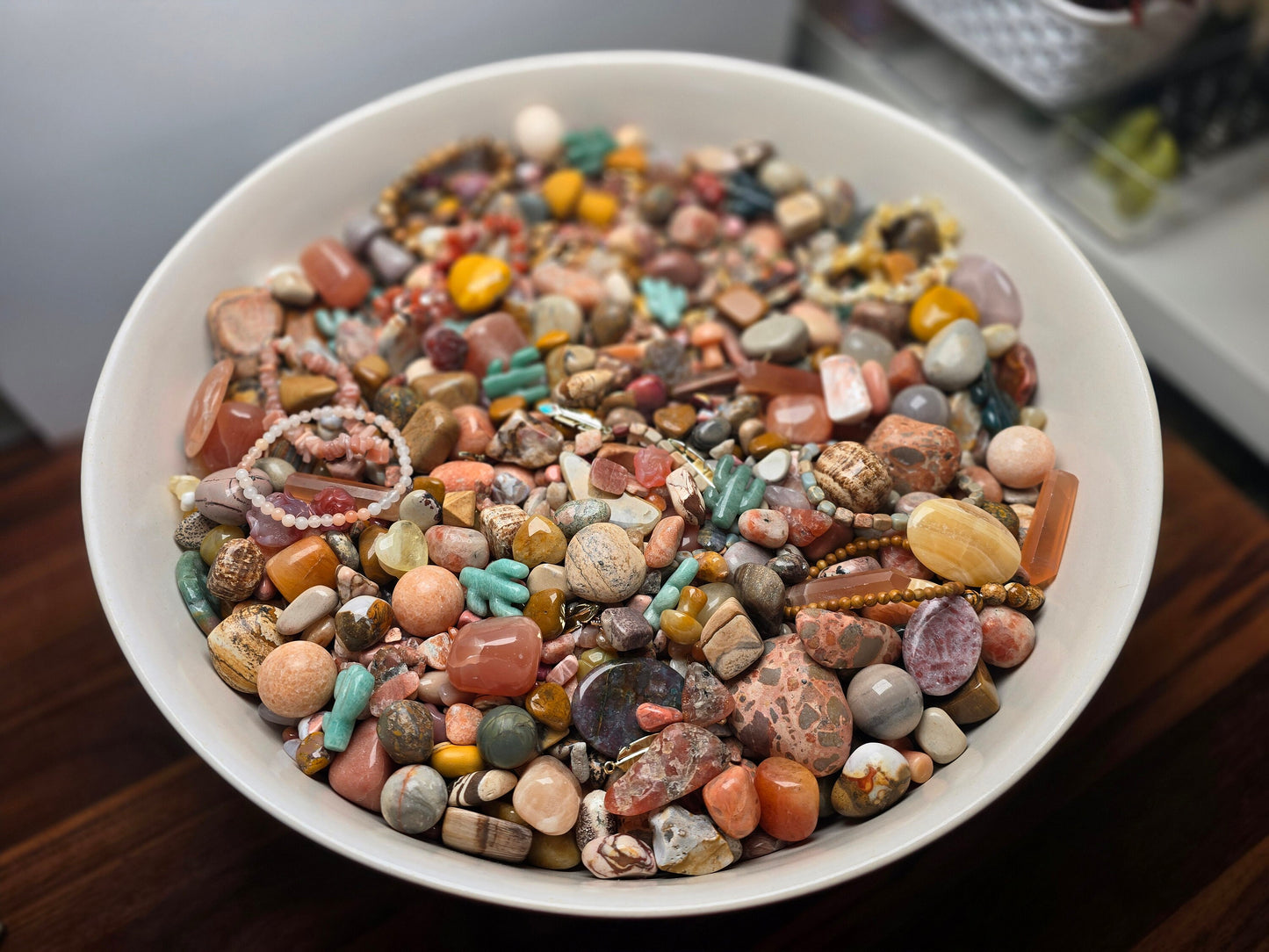 Desert Crystal Confetti | Sedona Sunrise Crystal Mix | Southwest | Cactus, Pyramid, Roses | Orange, Tan, Beige, Green, Pink, Red Scoops