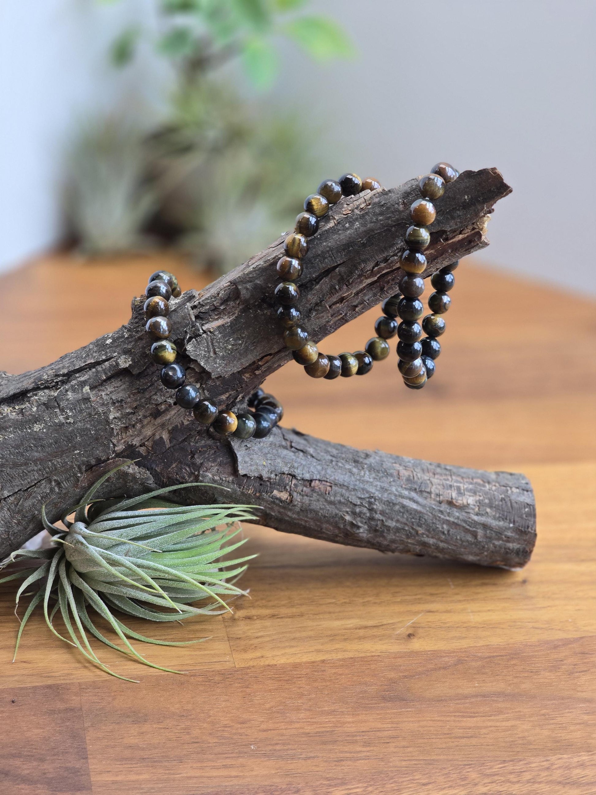 Blue & Yellow Tiger Eye | 8MM Crystal Bracelet | Mixed Tigerseye Beads | Gifts for Men or Teens | Intuitively Chosen