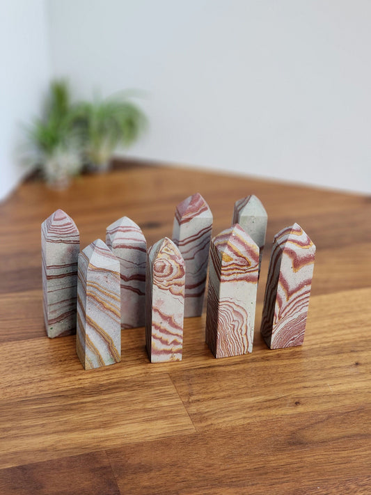 Rainbow Rhyolite | Wonderstone Towers | Candy Hickorite Points | Matte | Unique Collector's Crystal | Intuitively Chosen