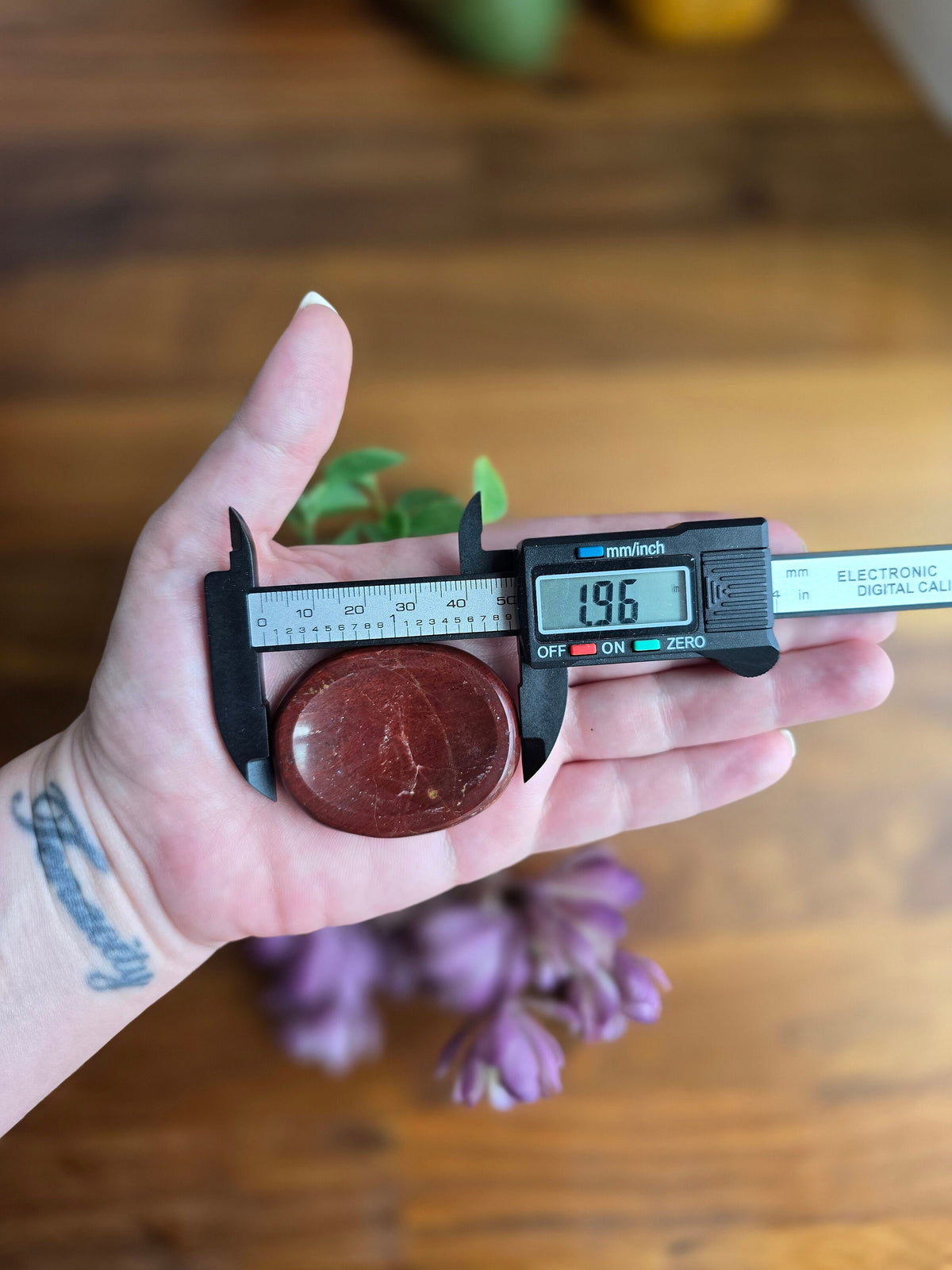 Red Jasper Worry Stone: Brecciated Crystal Fidget (1.9")