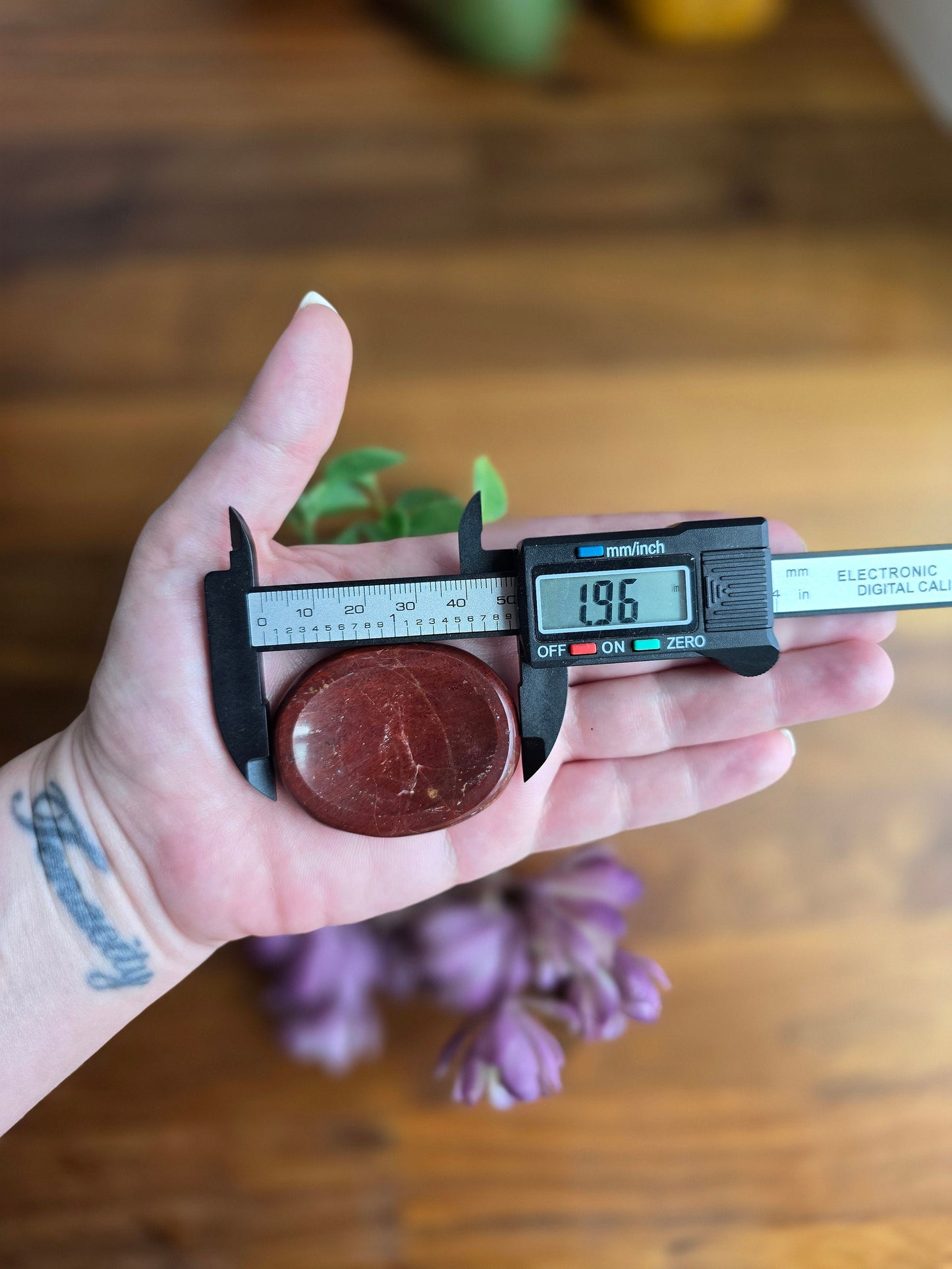 Red Jasper Worry Stone: Brecciated Crystal Fidget (1.9")