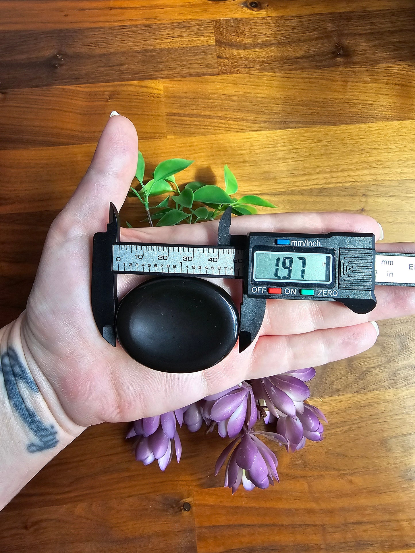 Black Obsidian Worry Stone: Silver Sheen Pocket Crystal, ADHD Fidget