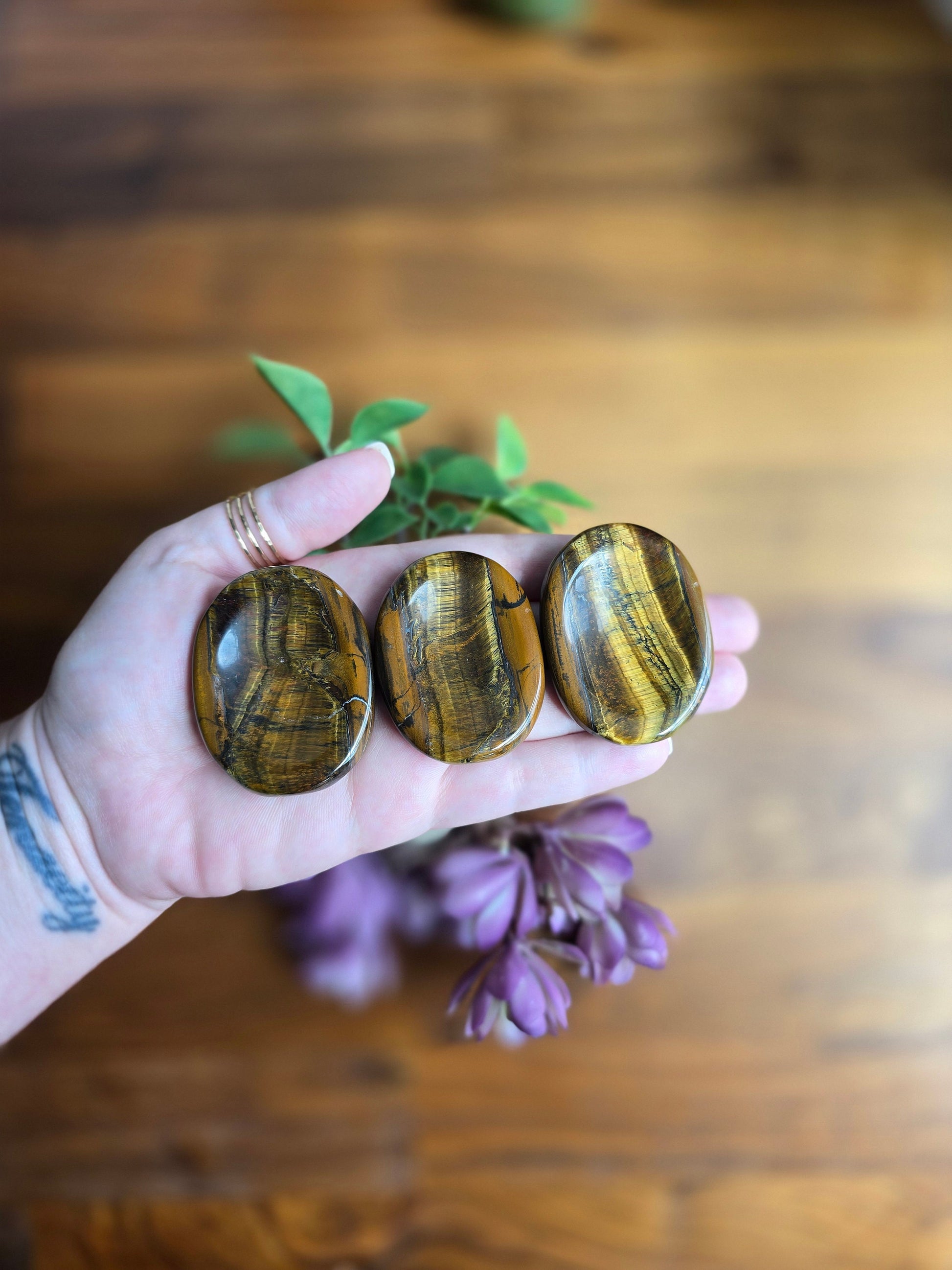 Tiger Eye Worry Stone - Polished Pocket Crystal for Calm