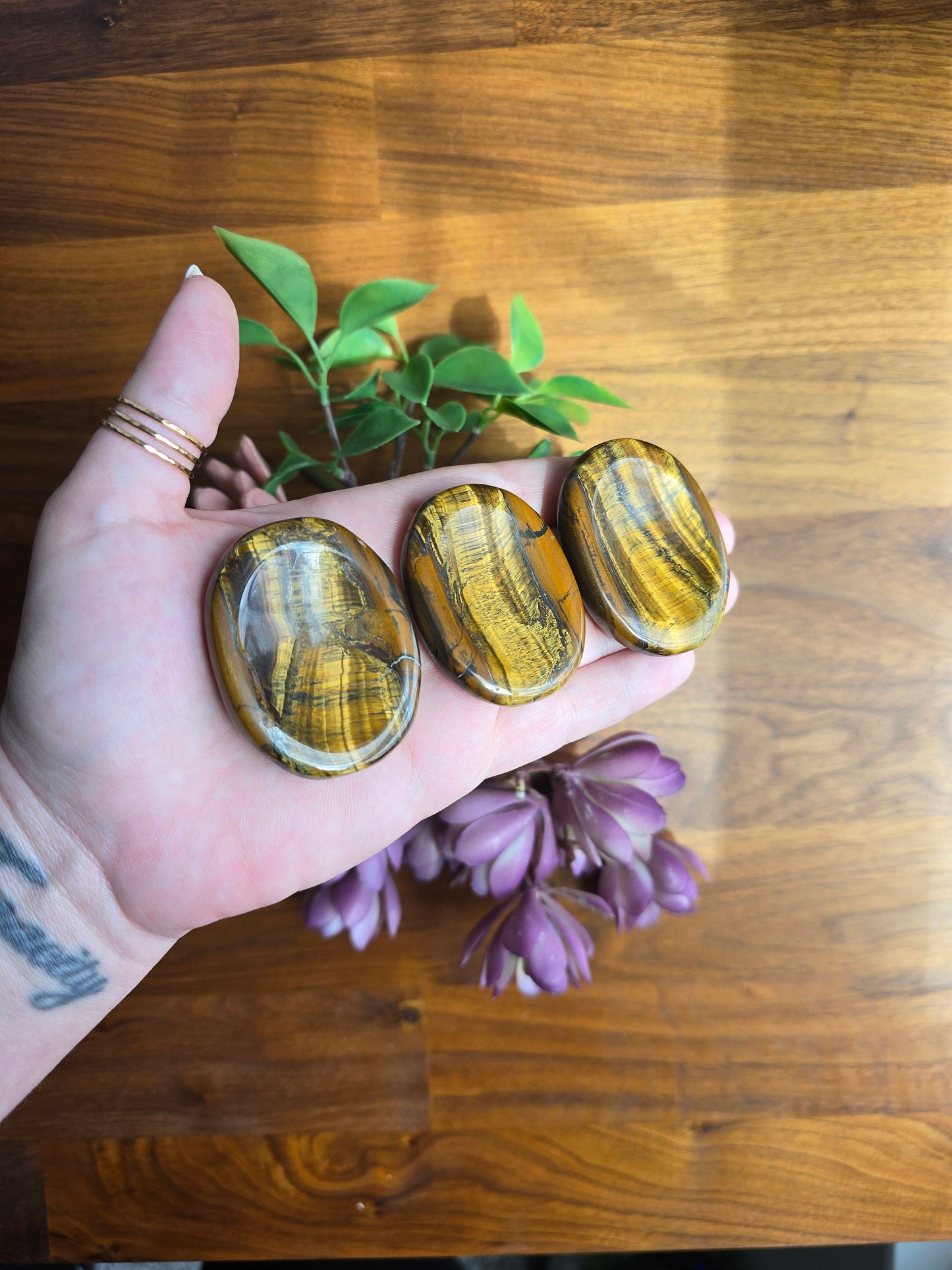 Tiger Eye Worry Stone - Polished Pocket Crystal for Calm