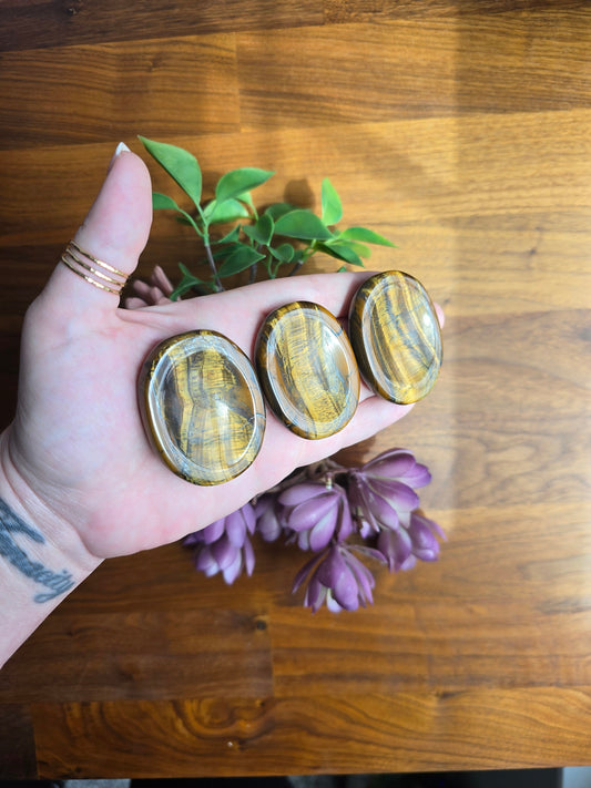 Tiger Eye Worry Stone - Polished Pocket Crystal for Calm