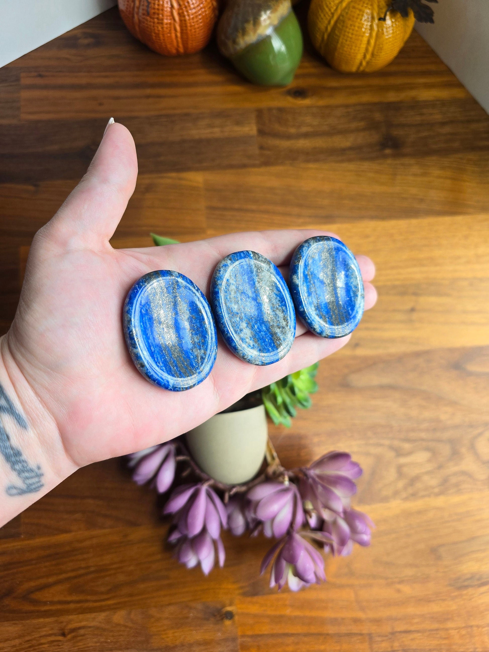 Lapis Lazuli Worry Stone: ADHD Fidget Pocket Crystal (1.9")