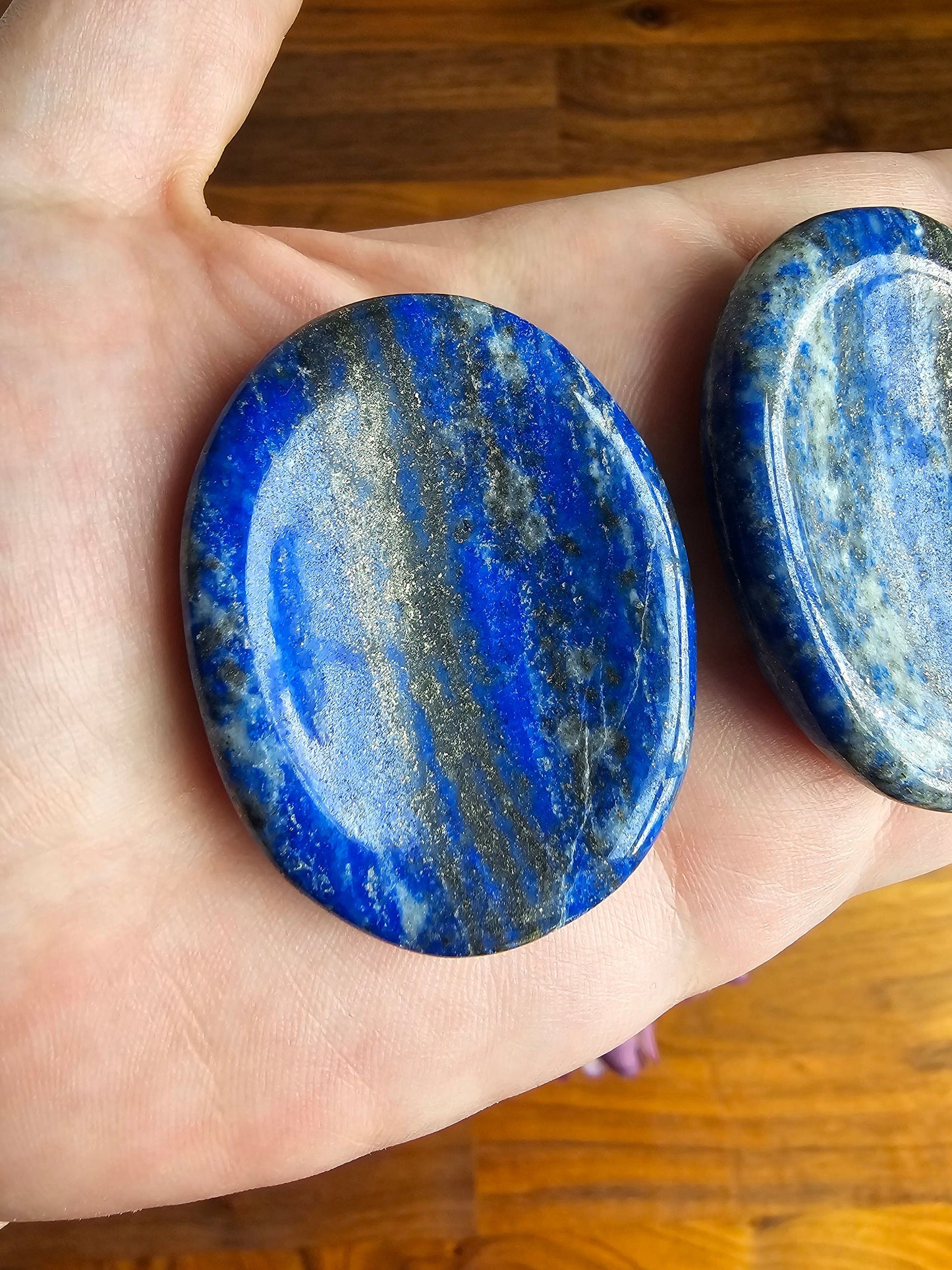 Lapis Lazuli Worry Stone: ADHD Fidget Pocket Crystal (1.9")