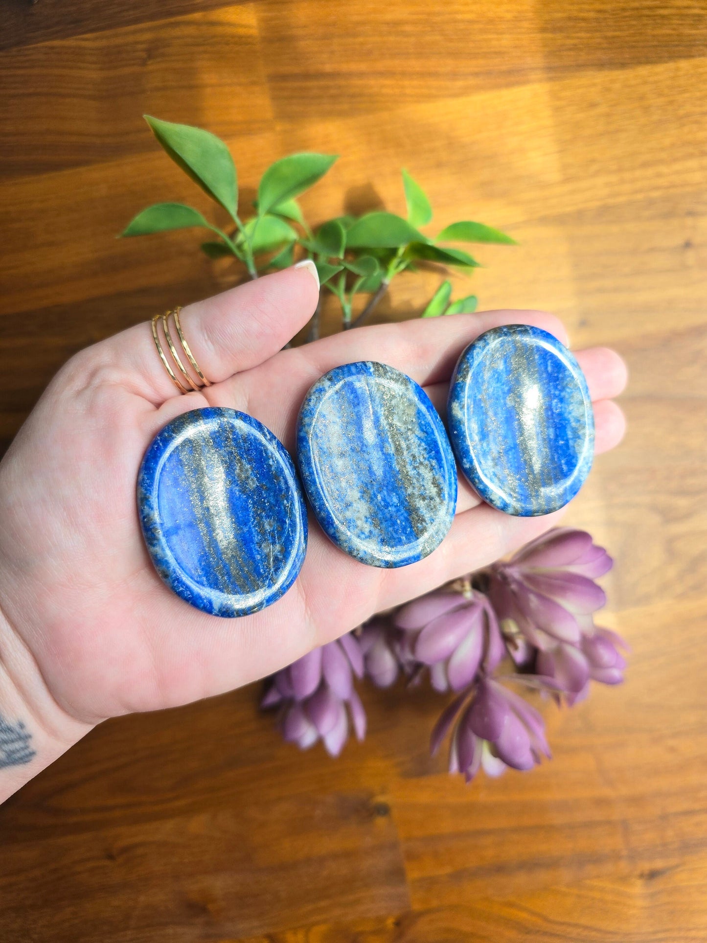 Lapis Lazuli Worry Stone: ADHD Fidget Pocket Crystal (1.9")