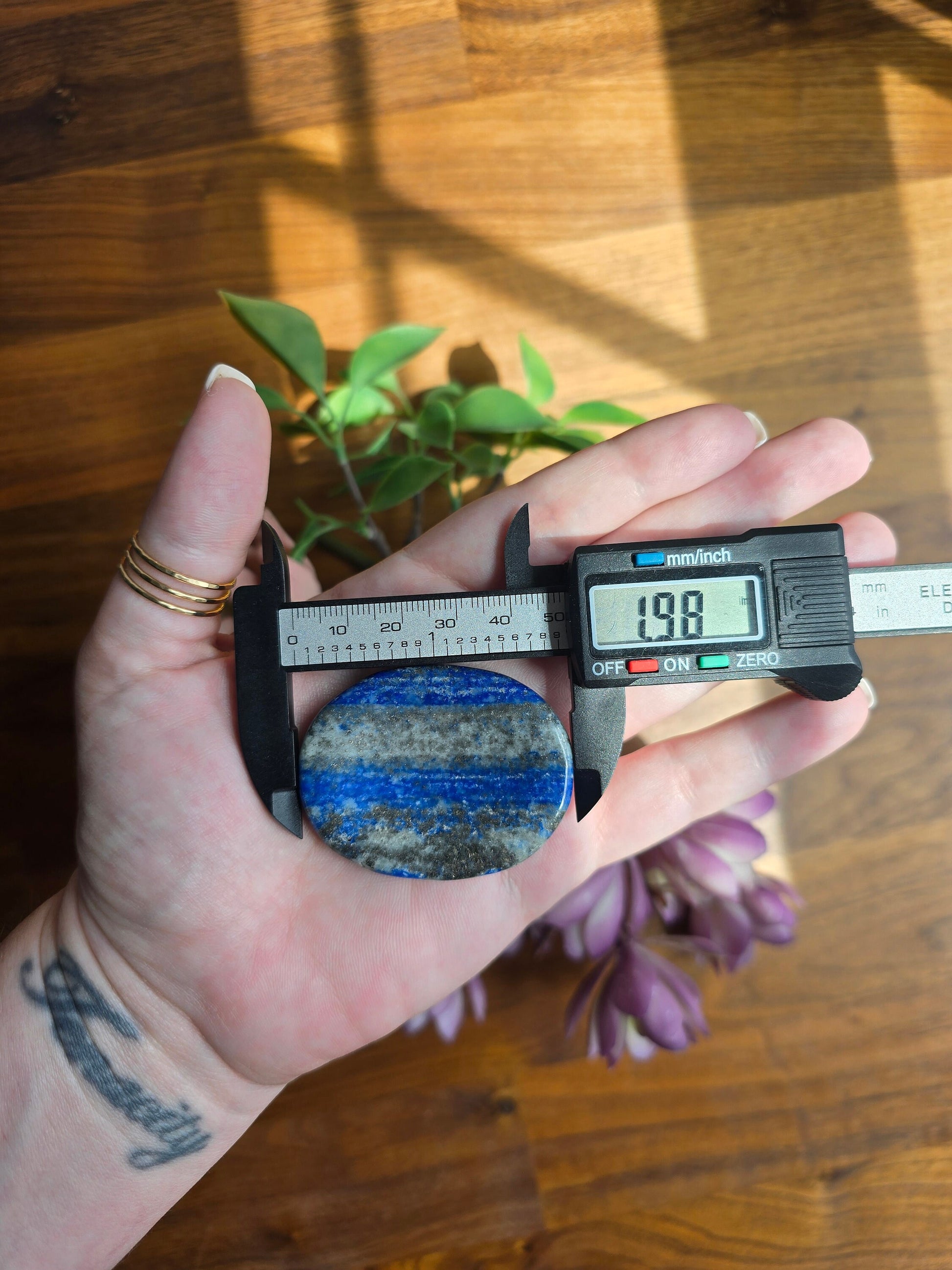Lapis Lazuli Worry Stone: ADHD Fidget Pocket Crystal (1.9")