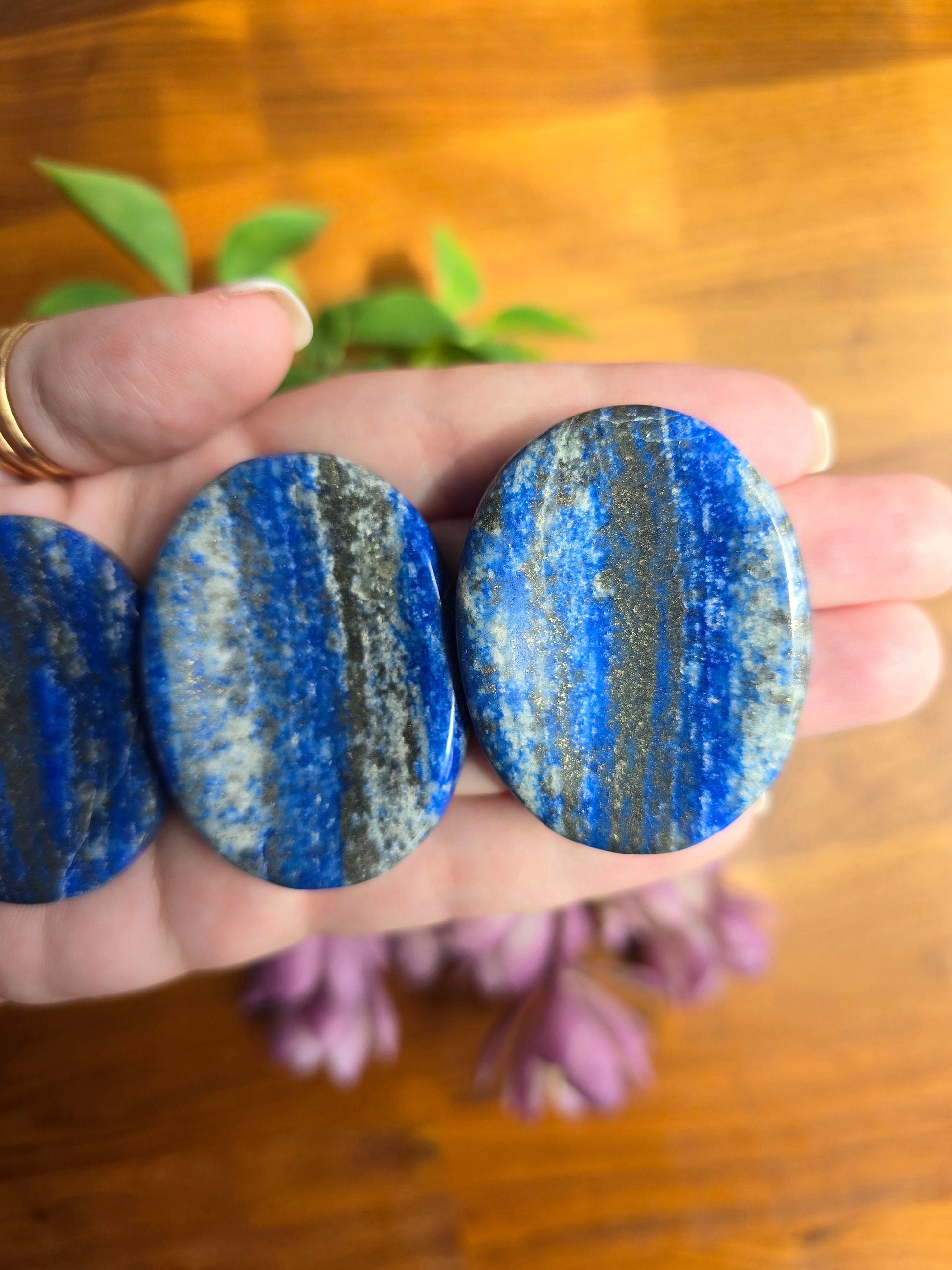 Lapis Lazuli Worry Stone: ADHD Fidget Pocket Crystal (1.9")