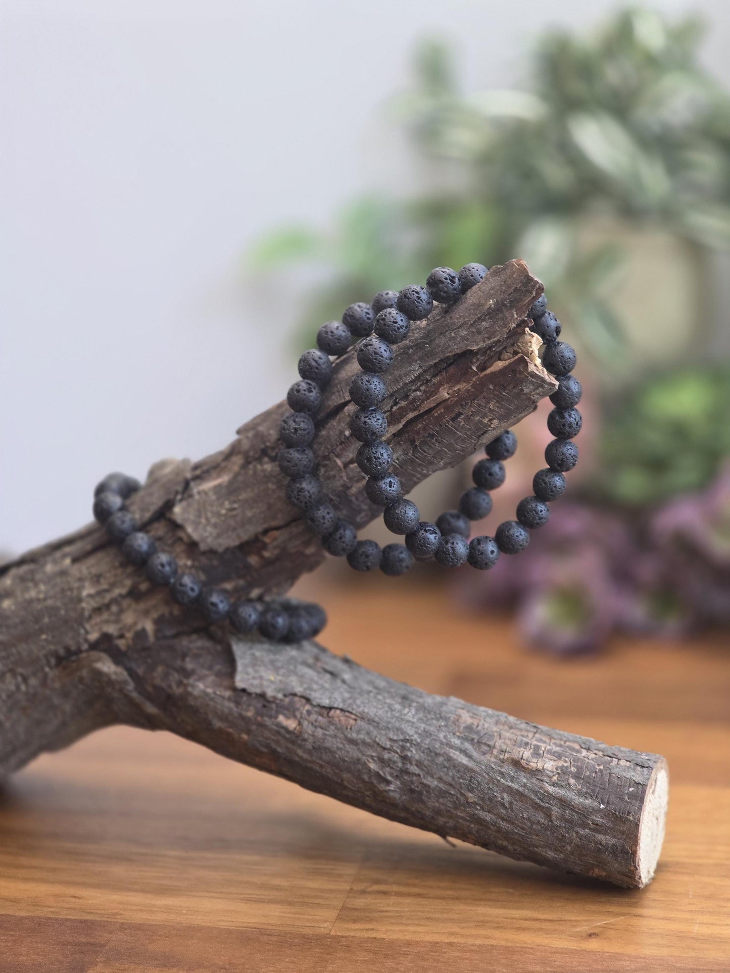 Lava Stone | 8MM Crystal Bracelet | Aromatherapy or Essential Oil Jewelry | Black Lava Stone Stretch Bracelets | Gift for Men | Intuitive