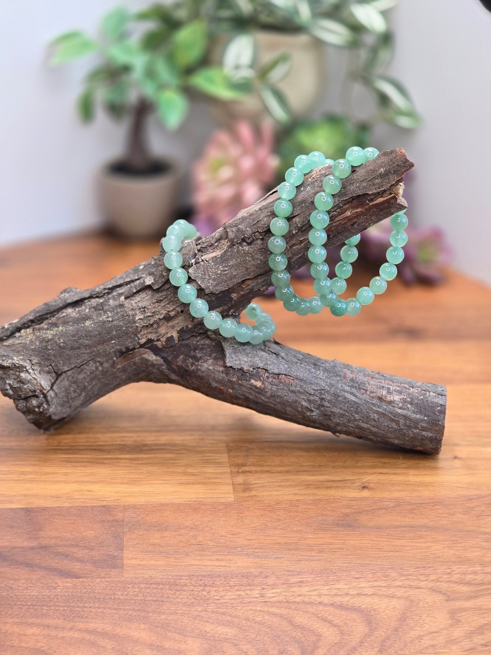 Beautiful Green Aventurine Crystal Bracelets. 8MM natural round beads on a stretch elastic band to fit lots of wrists.