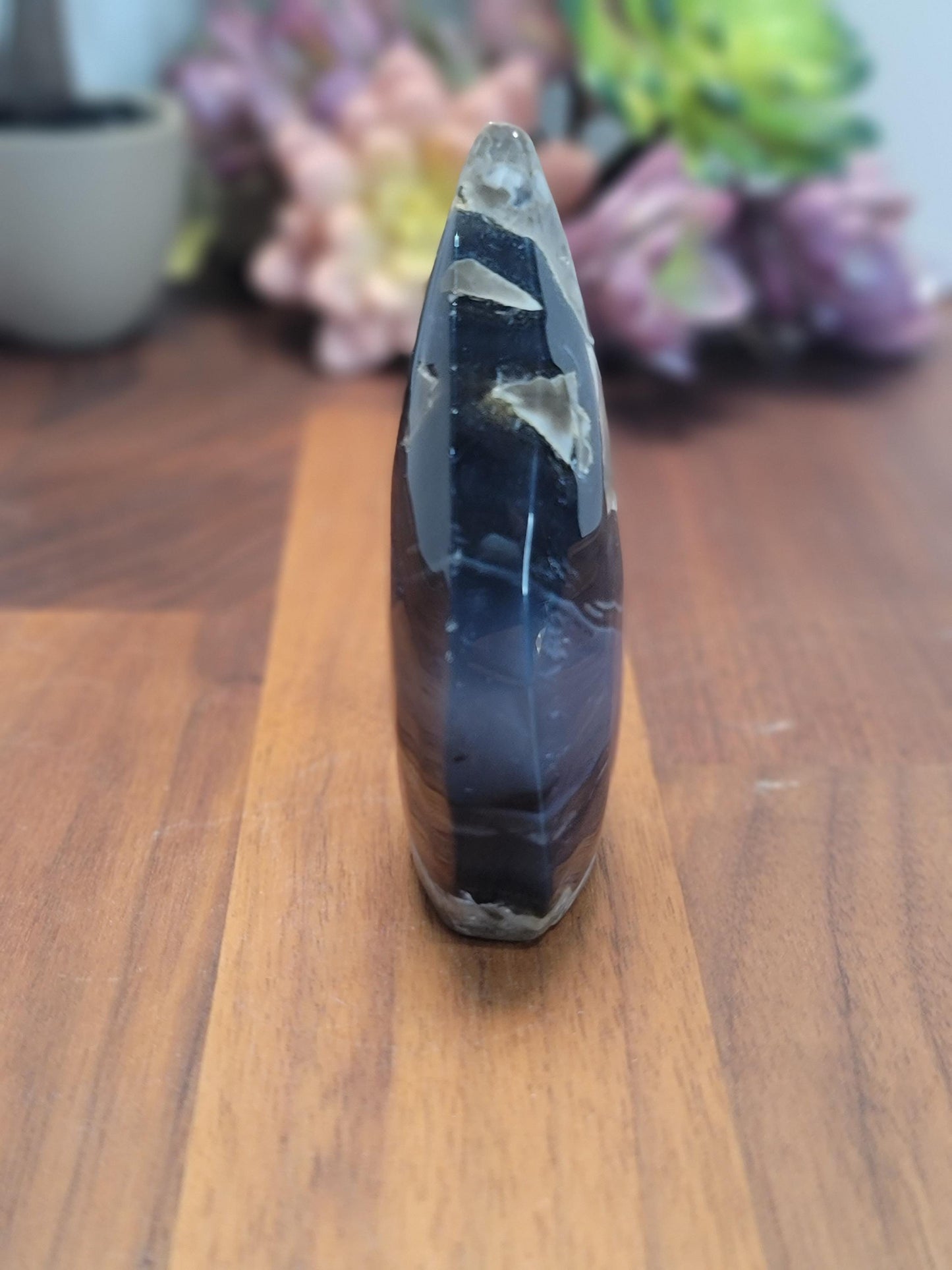 Volcano Agate Teardrop | Druselda | Black Crystal Flame | Green UV Reaction | Cool Freeform Volcanic Rock | 3.5" | Geology Rocks | Brand New