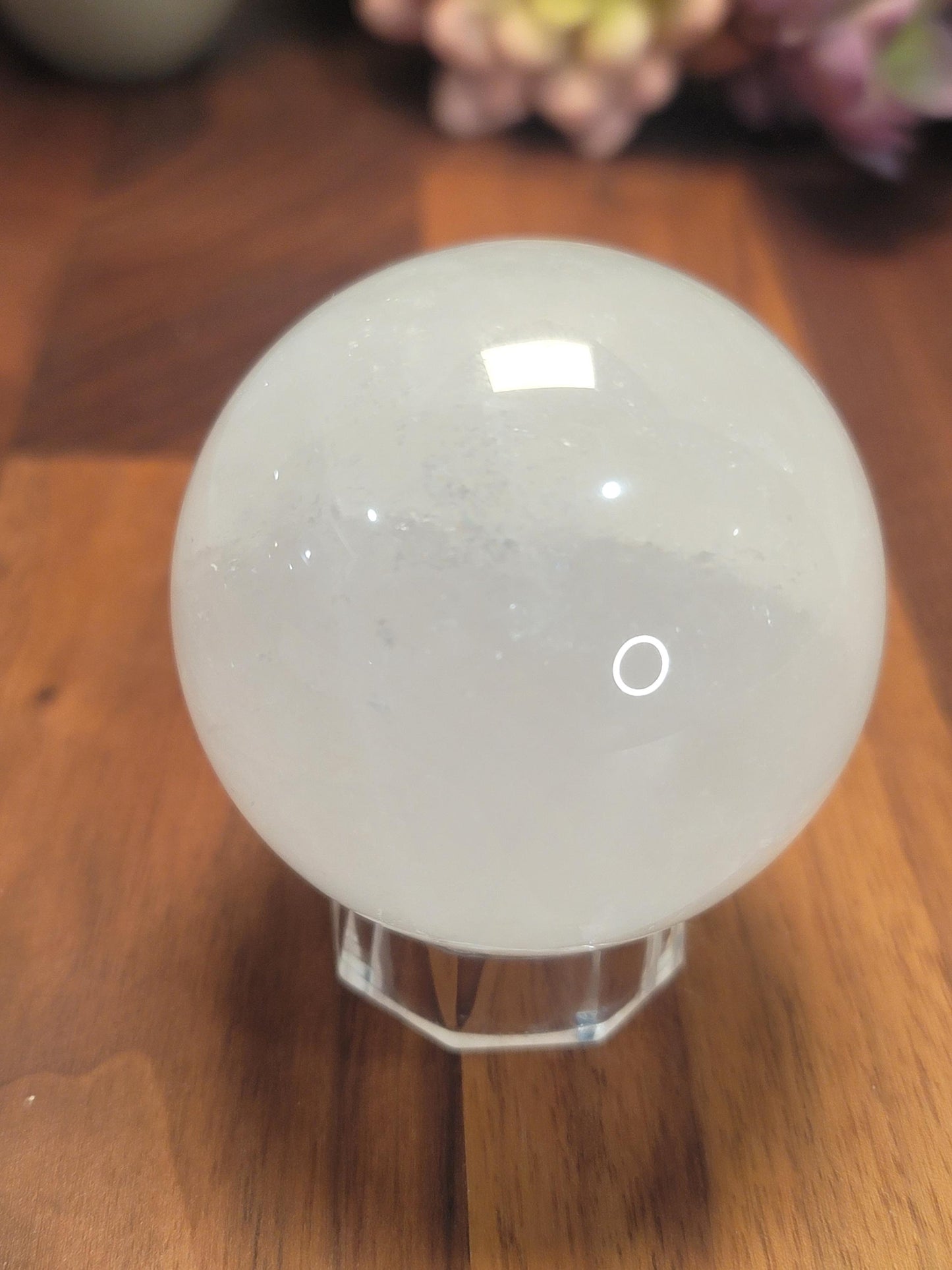 White Optical Calcite Crystal Sphere | A | 2.4 Inches | 60 MM | White | One of a Kind