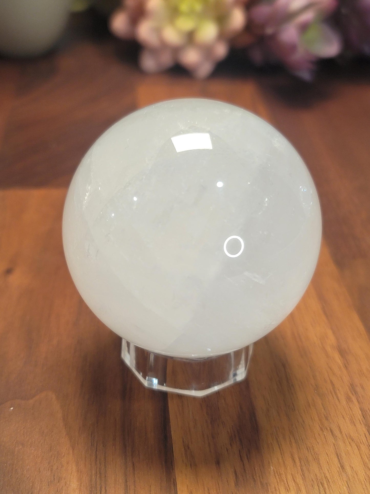 White Optical Calcite Crystal Sphere | A | 2.4 Inches | 60 MM | White | One of a Kind