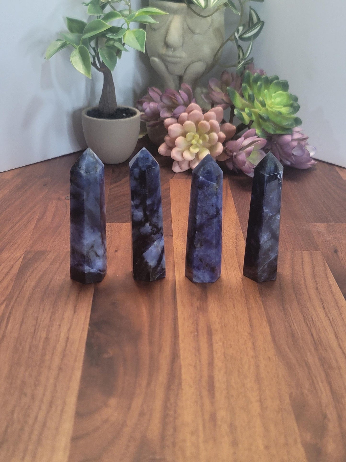 Dark Blue Afghanite Crystal Tower | 3.5 Inches | Dark Blue, Black, and White | Intuitively Chosen