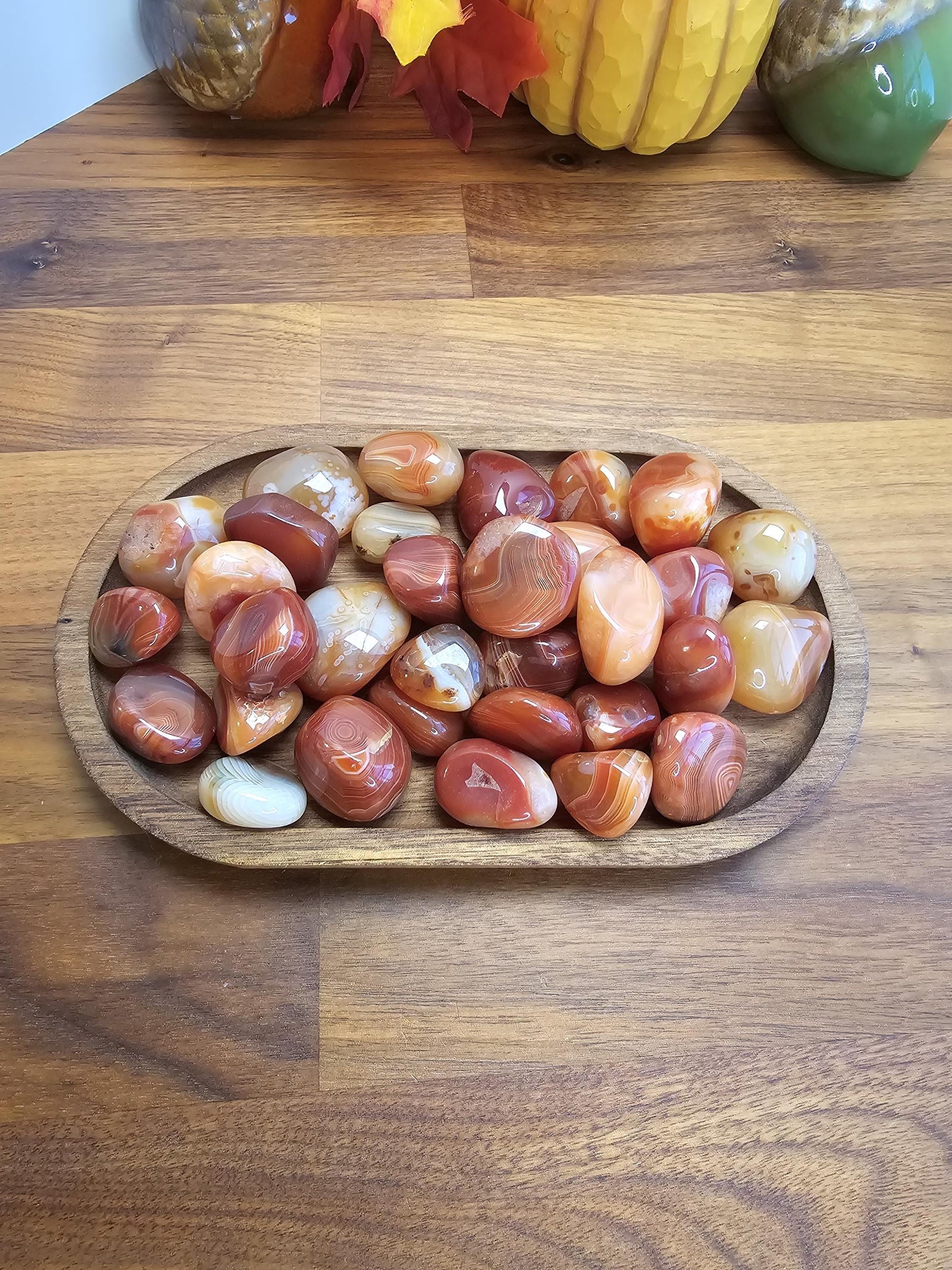 Carnelian Crystal Tumbles | Medium with Sardonyx Banding | Autumn Harvest Crystal Confetti Mix Add On | Red Banded Agate | Intuitive Choice