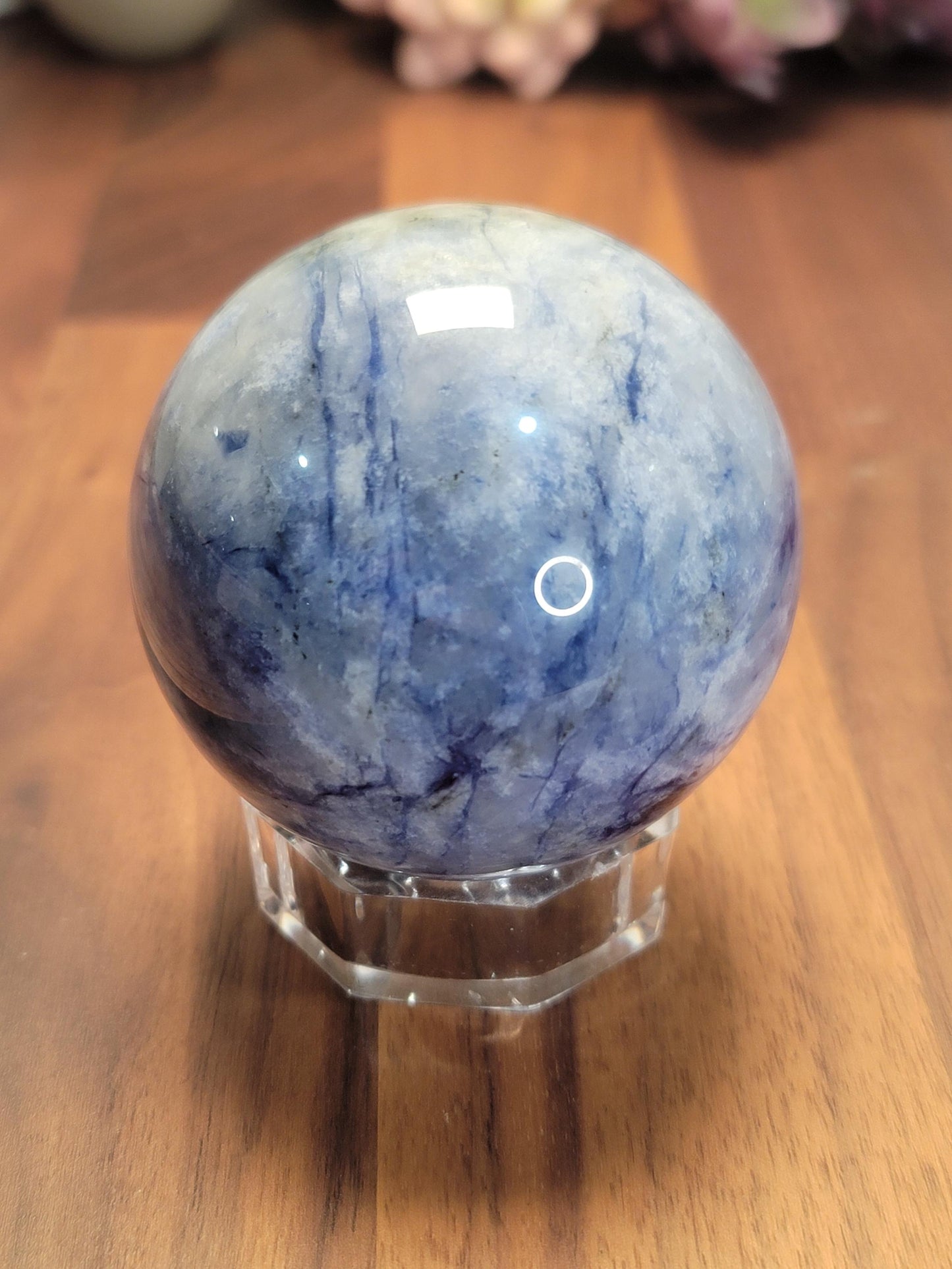 Amazing Afghanite Crystal Sphere | A | 2.5 Inches 65 MM | Blue White and Black | UV Reactive | One of a Kind