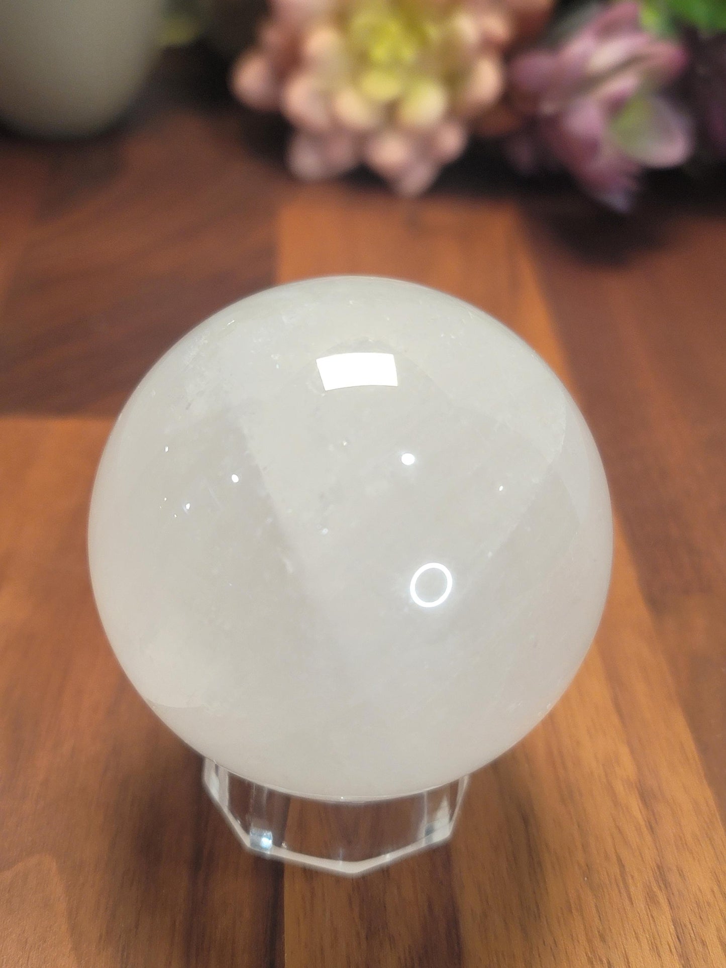 White Optical Calcite Crystal Sphere | A | 2.4 Inches | 60 MM | White | One of a Kind