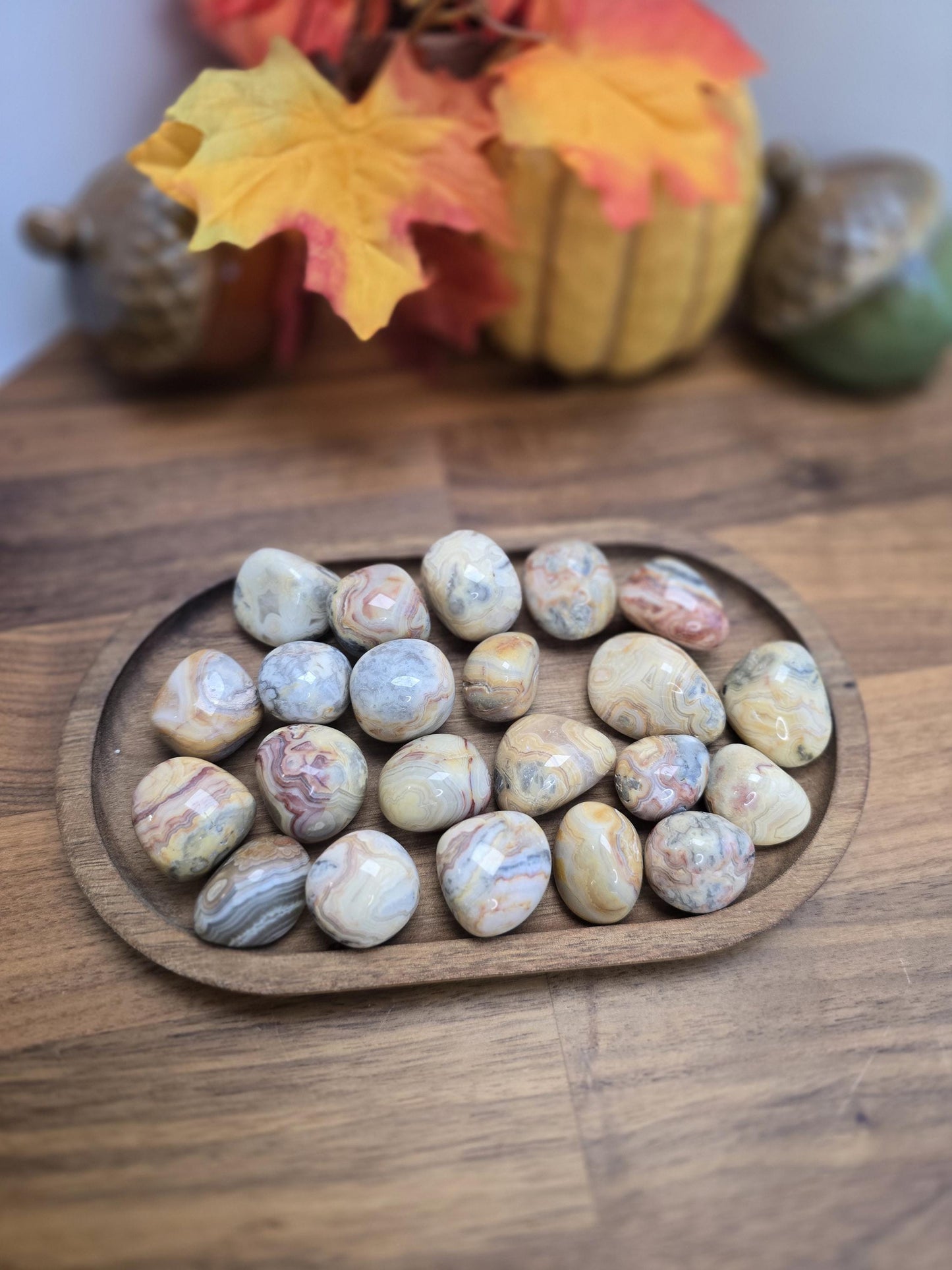 Crazy Lace Agate Crystal Tumble | Gorgeous patterns and banding in Yellow, White, Red, Pink, Gray and clear quratz | Mexico Agate