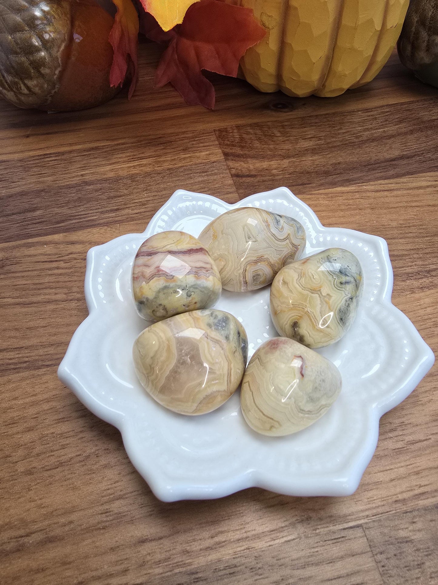 Crazy Lace Agate Crystal Tumble | Gorgeous patterns and banding in Yellow, White, Red, Pink, Gray and clear quratz | Mexico Agate