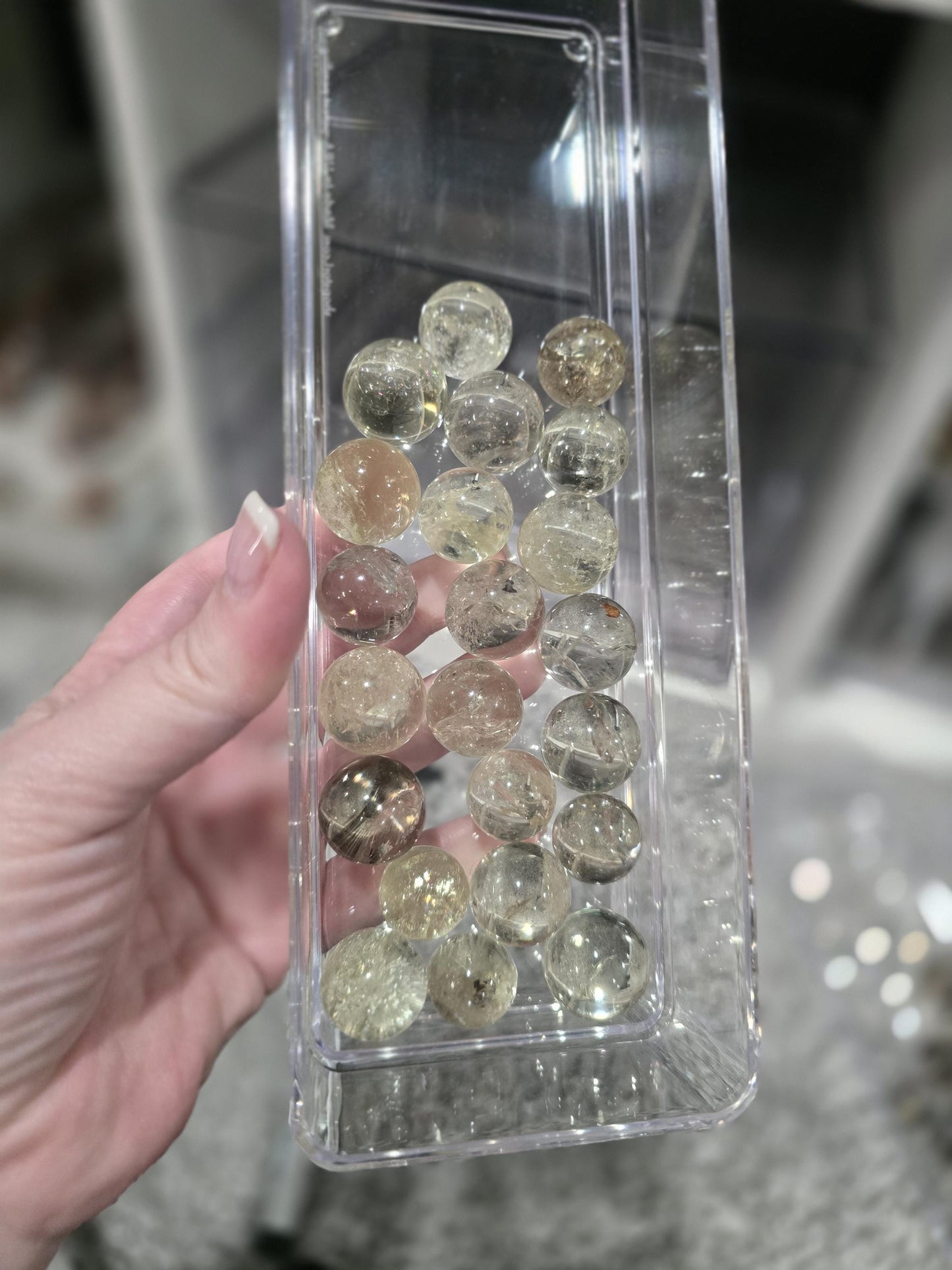 Citrine Sphere | Mini Crystal Pocket Pieces | Around 20MM | Some with Rainbows | Beautiful Yellow Golden Color Balls