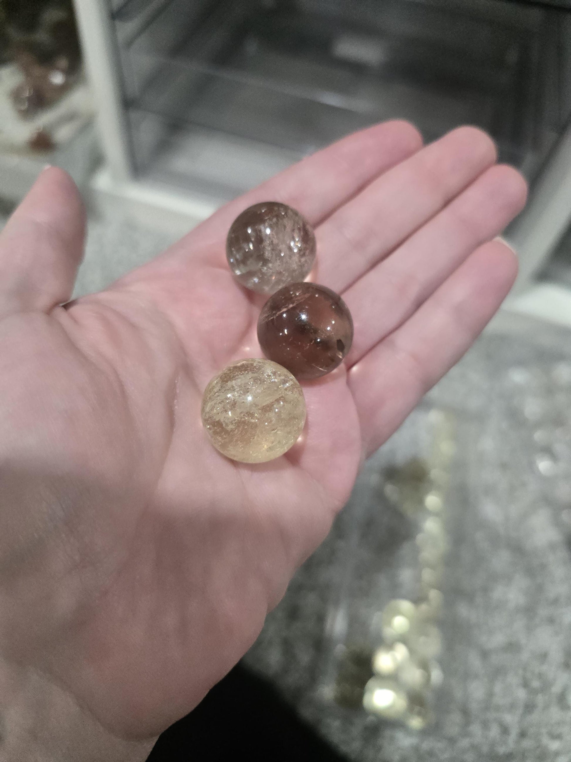 Citrine Sphere | Mini Crystal Pocket Pieces | Around 20MM | Some with Rainbows | Beautiful Yellow Golden Color Balls