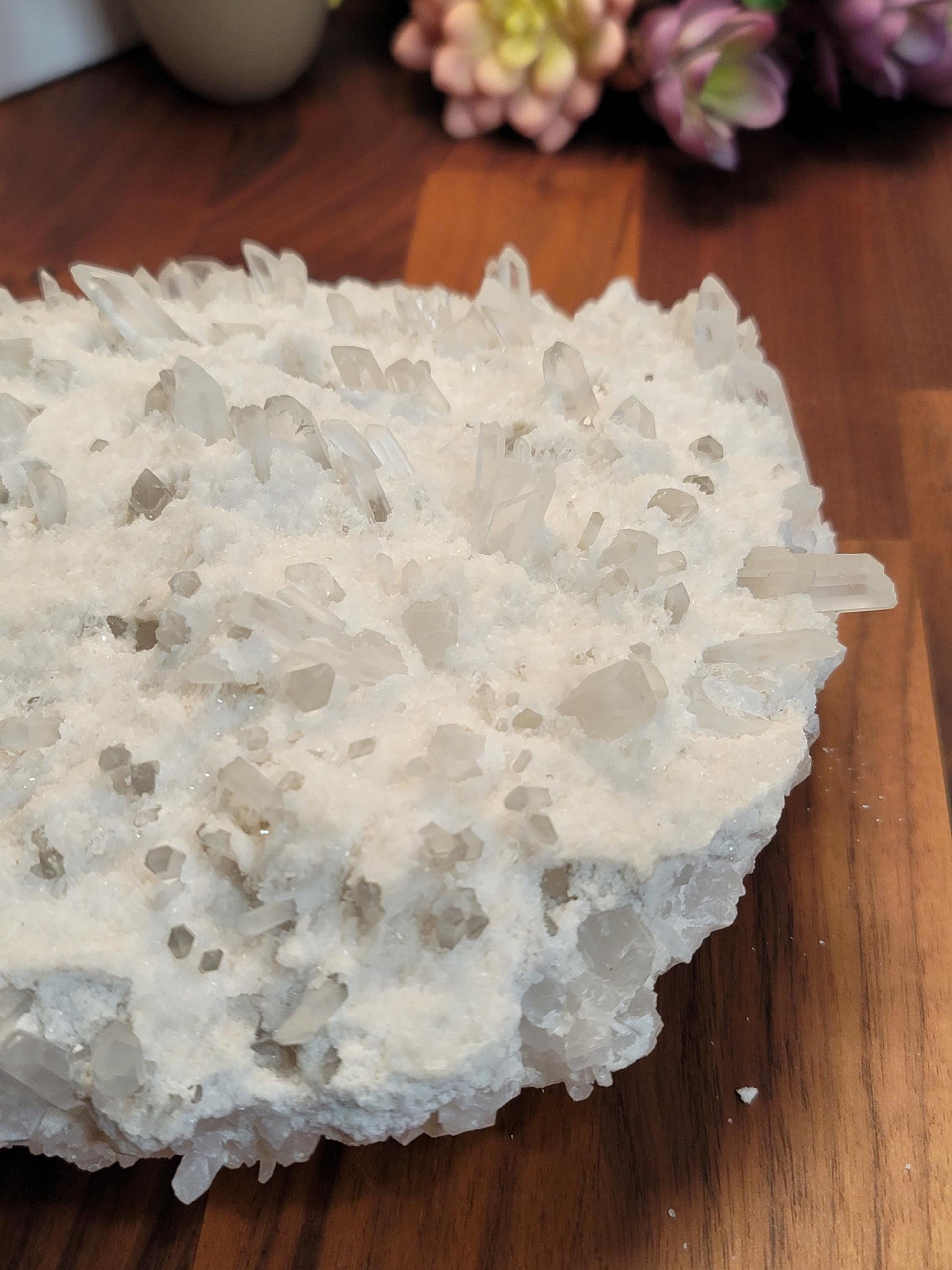 Clear Quartz Cluster Crystal | Christmas Snow Display | 8 Inches | Clear and White | One of a Kind