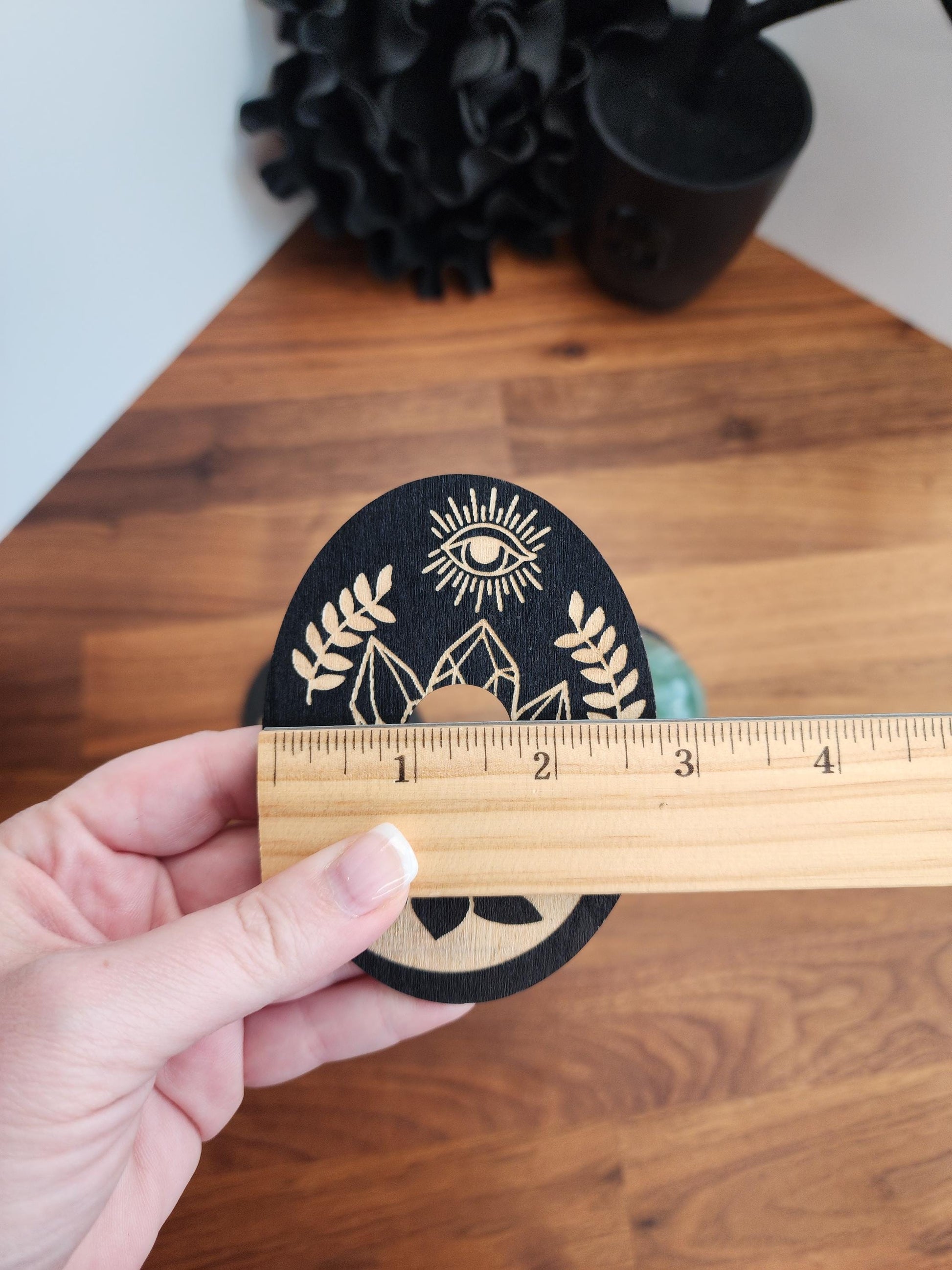 Lotus Moon Wooden Sphere Stand - Crystal Ball Holder