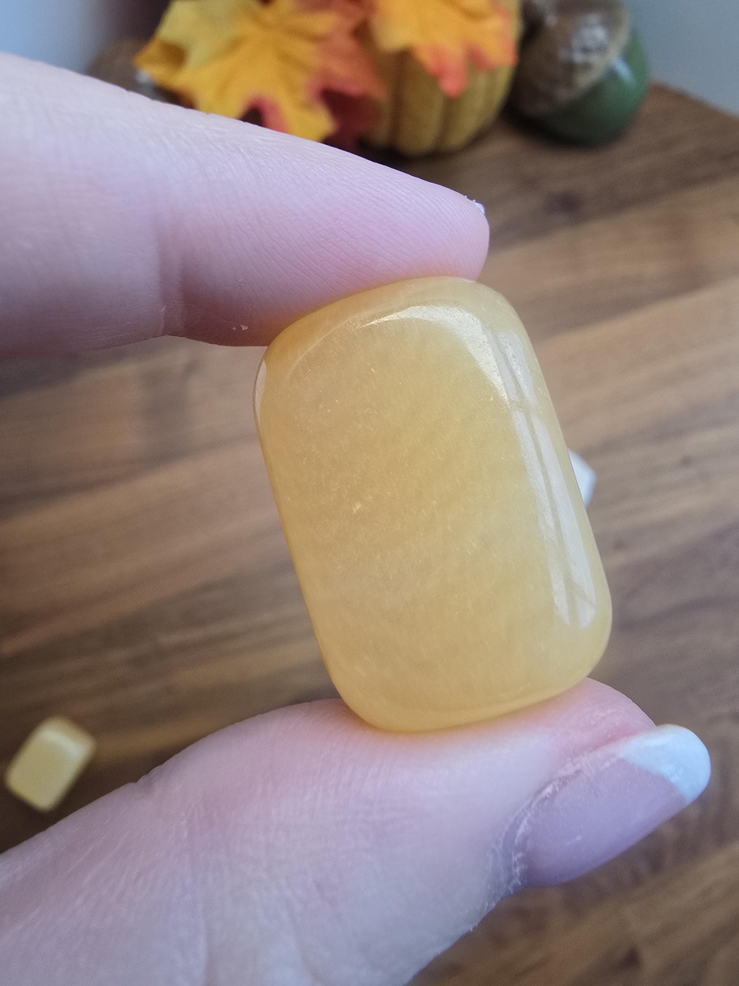Mango Calcite Crystal Tumble | Pretty orange & yellow color with beautiful patterns and zig zag banding | Intuitively Chosen