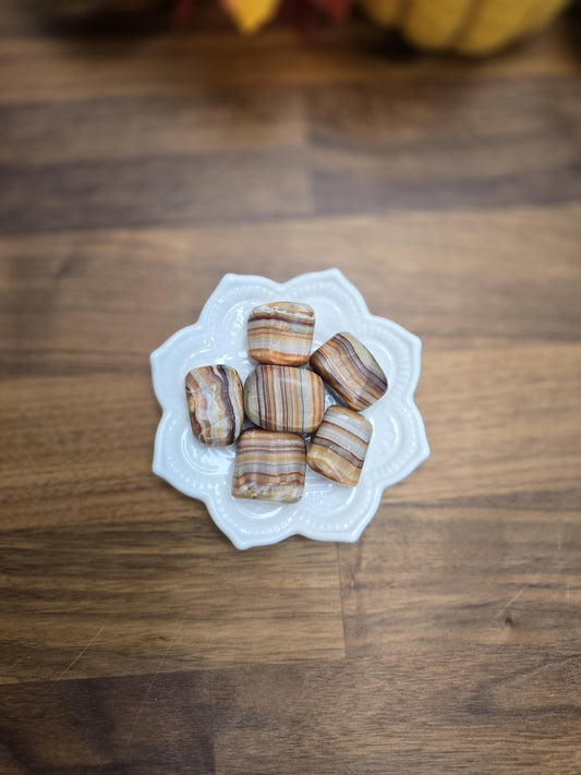 Chocolate Calcite (Brown Aragonite) with gorgeous banded caramel candy colors.