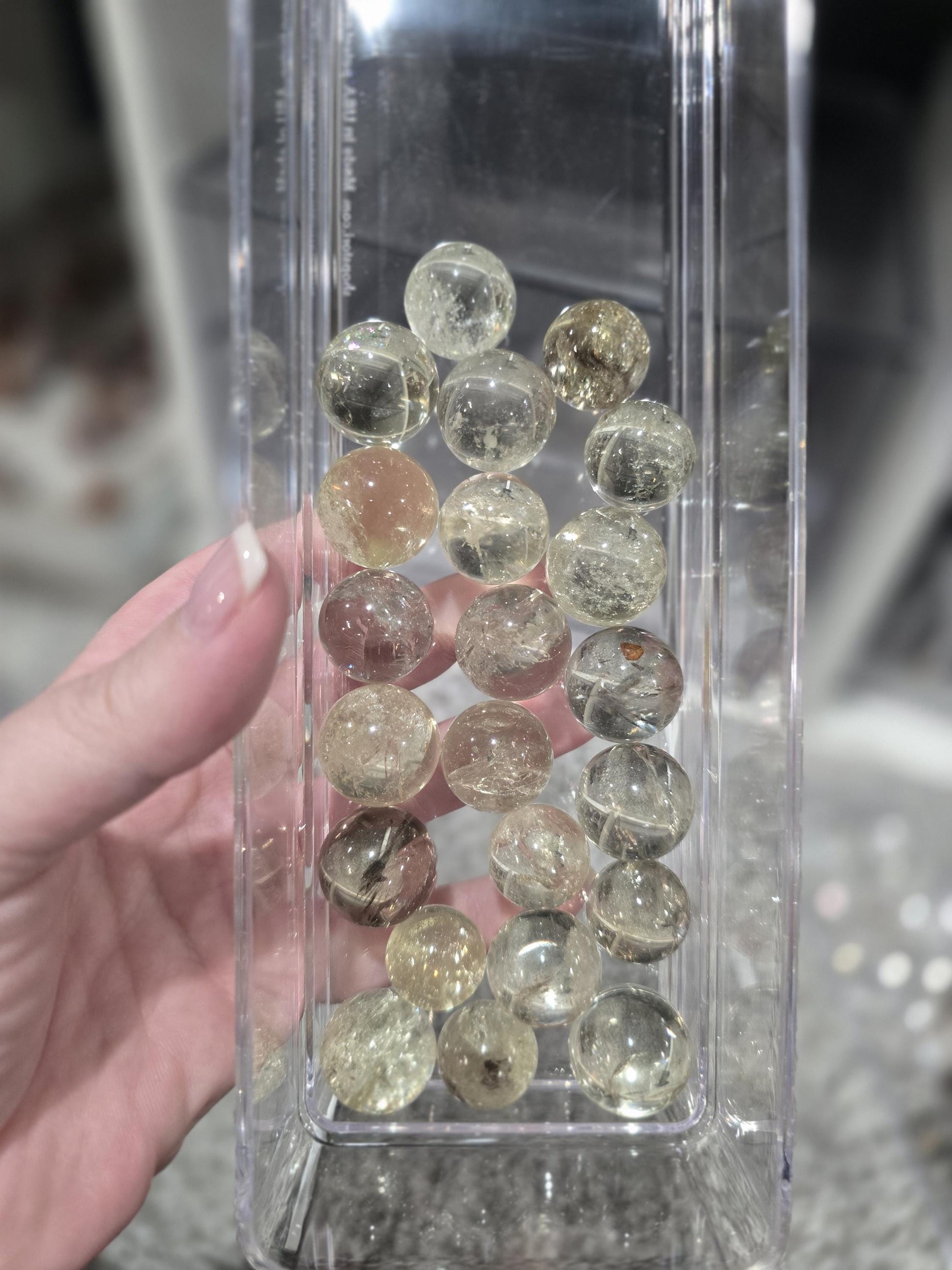 Citrine Sphere | Mini Crystal Pocket Pieces | Around 20MM | Some with Rainbows | Beautiful Yellow Golden Color Balls